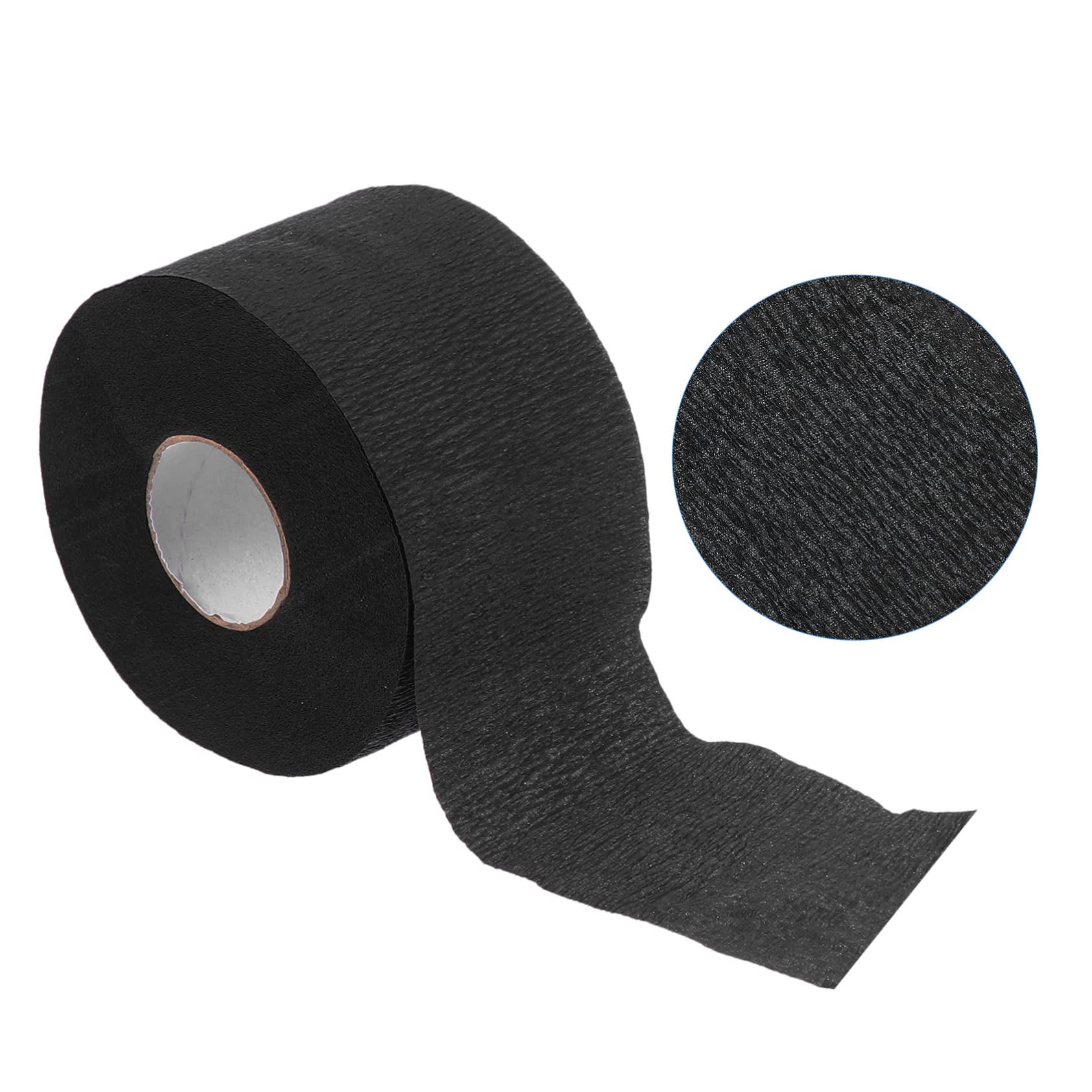 Baluue 5 Rolls Disposable Barber Neck Strips - Black Neck Wrap Paper for Haircut, Salon & Styling - Protects Skin from Hair Clippings & Irritation | Perfect for Barbershops, Salons & Home Haircuts