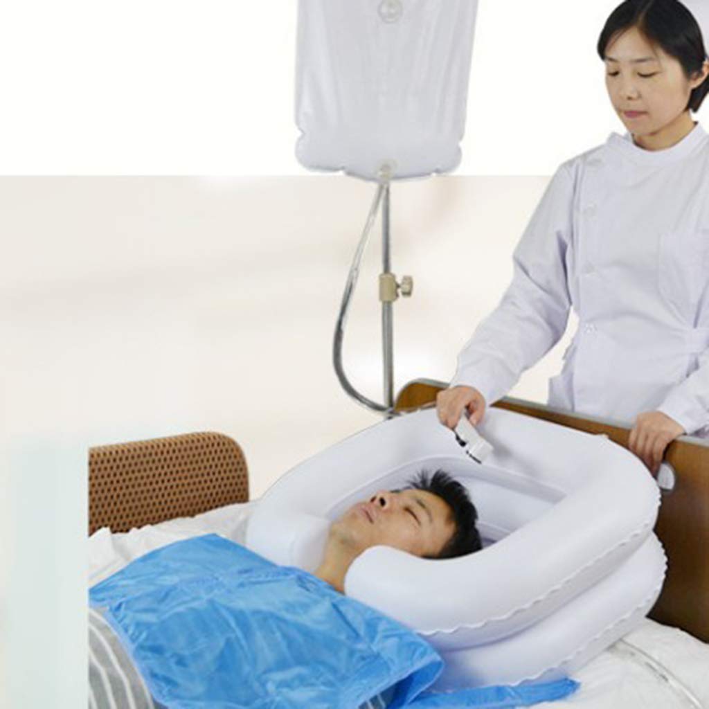 Tubayia Inflatable Hair Washing Basin for Bedridden Patients - Portable Shampoo Bowl for Elderly Care & Home Nursing - Perfect for Bed Baths, Home Healthcare, and Hospital Use