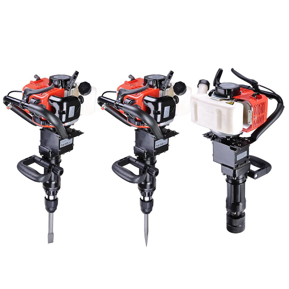 TheLAShop 32.7cc EPA Certified 2-in-1 Gasoline Jackhammer and T-Post Pile Driver Kit - Heavy Duty Construction & Fencing Tool for Landscaping, Demolition, and Farm Work