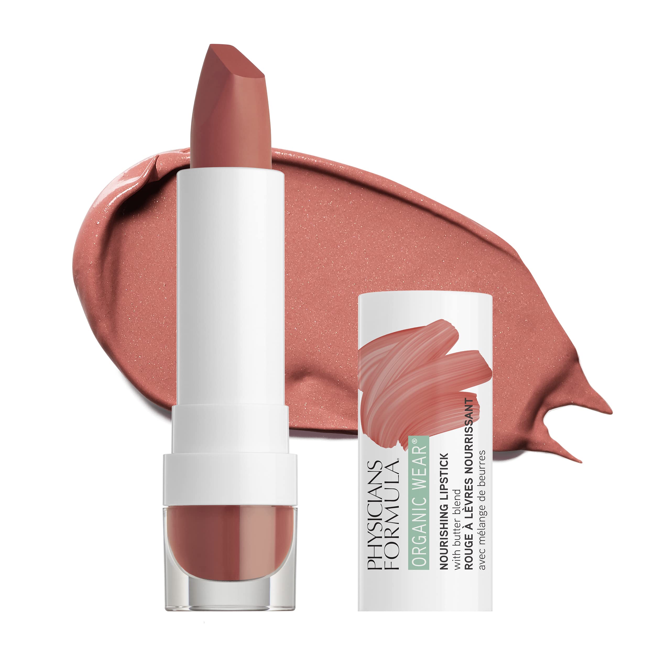 Physicians Formula Organic Wear All Natural Lipstick - Buttercup | Nourishing, Dermatologist Approved, Gluten Free | Vegan & Cruelty-Free Makeup for Everyday Wear & Sensitive Skin