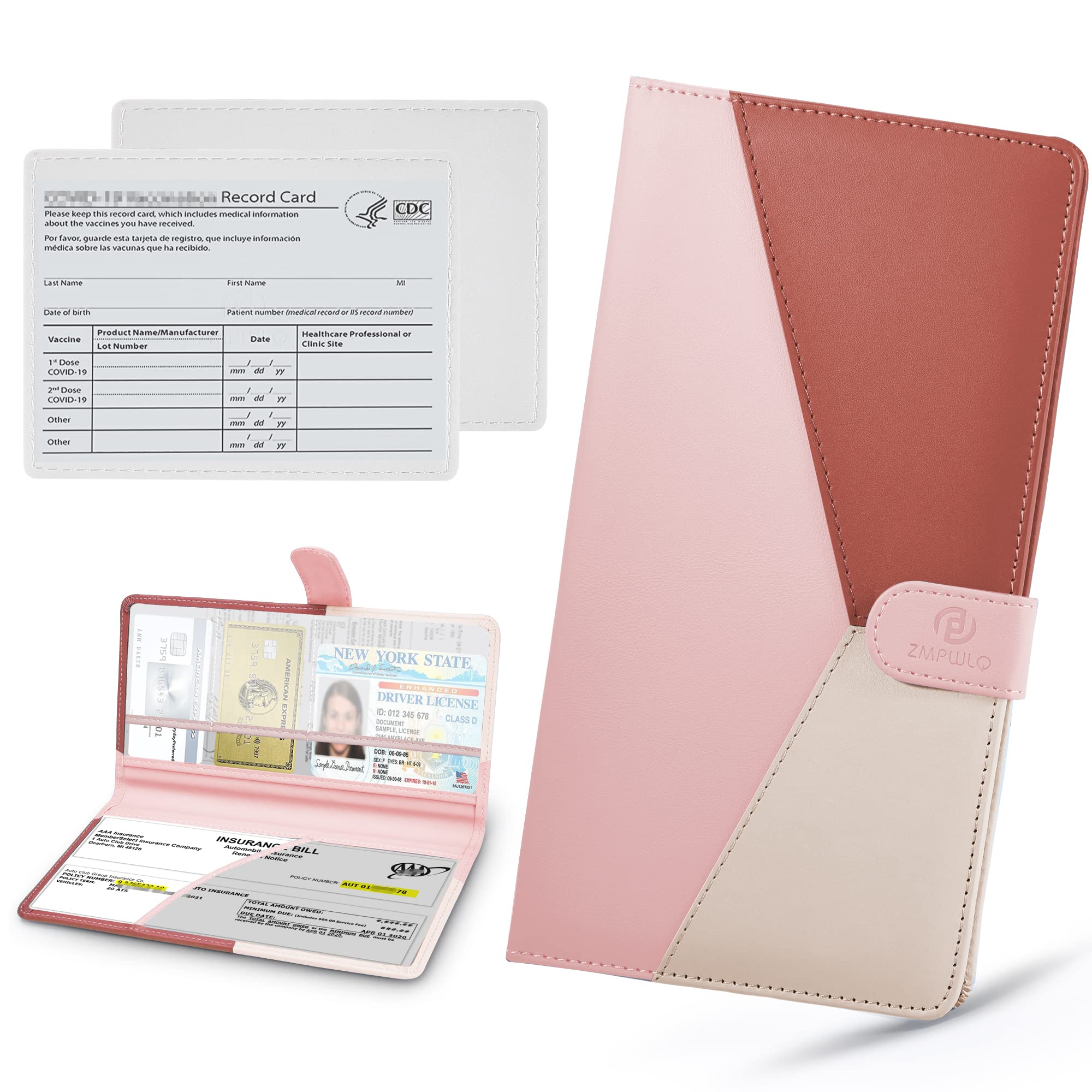 Premium Leather Car Registration and Insurance Holder with Magnetic Closure - Essential Vehicle Document Organizer for Glove Box, Wallet, or Travel Use