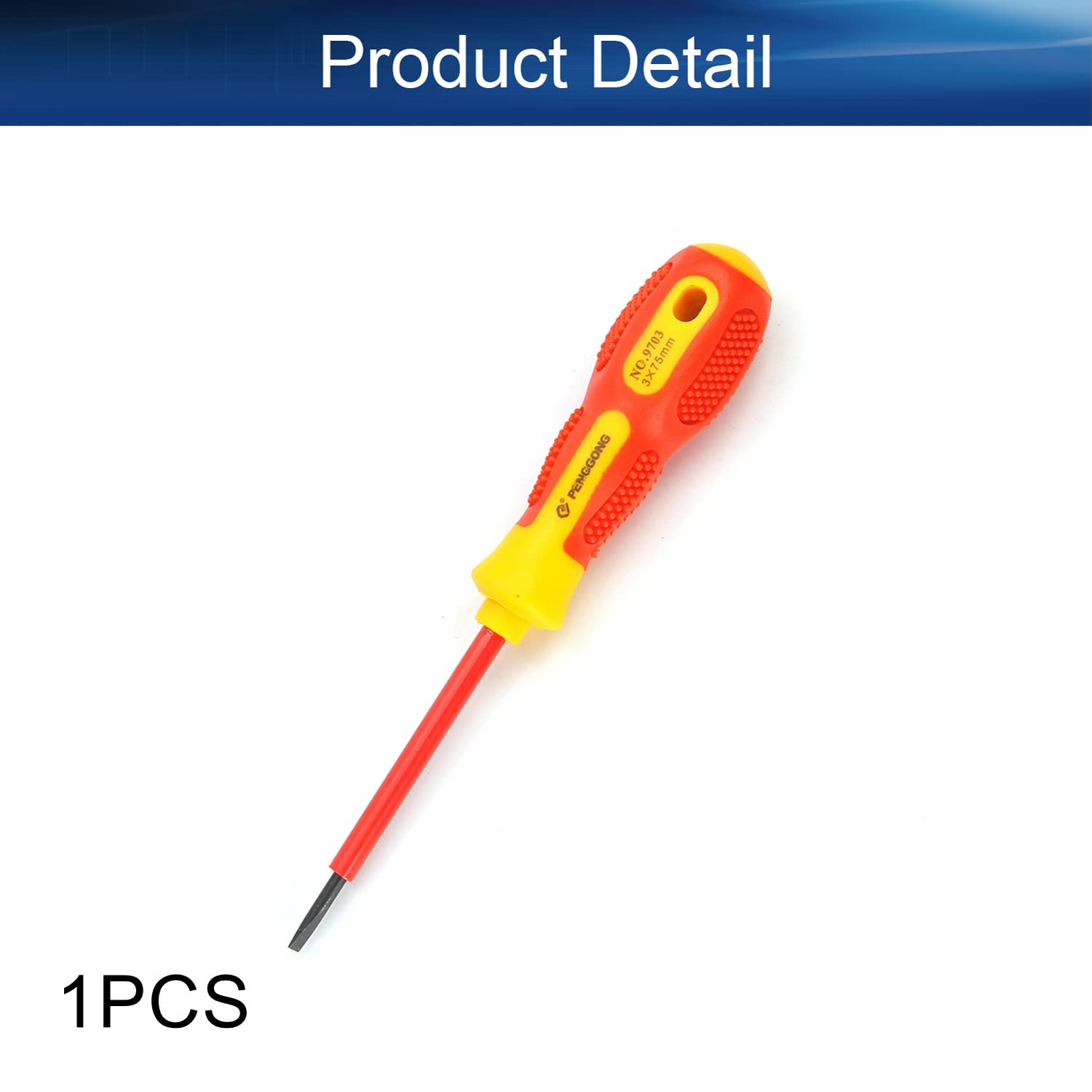 **Auniwaig 3 X 75mm Magnetic Slotted Screwdriver - Non-Slip Handle Flat Head Screwdriver for Electricians, Home Repair, DIY & Crafts (Red, 1-Pack) - Perfect for Tight Spaces & Precision Work**