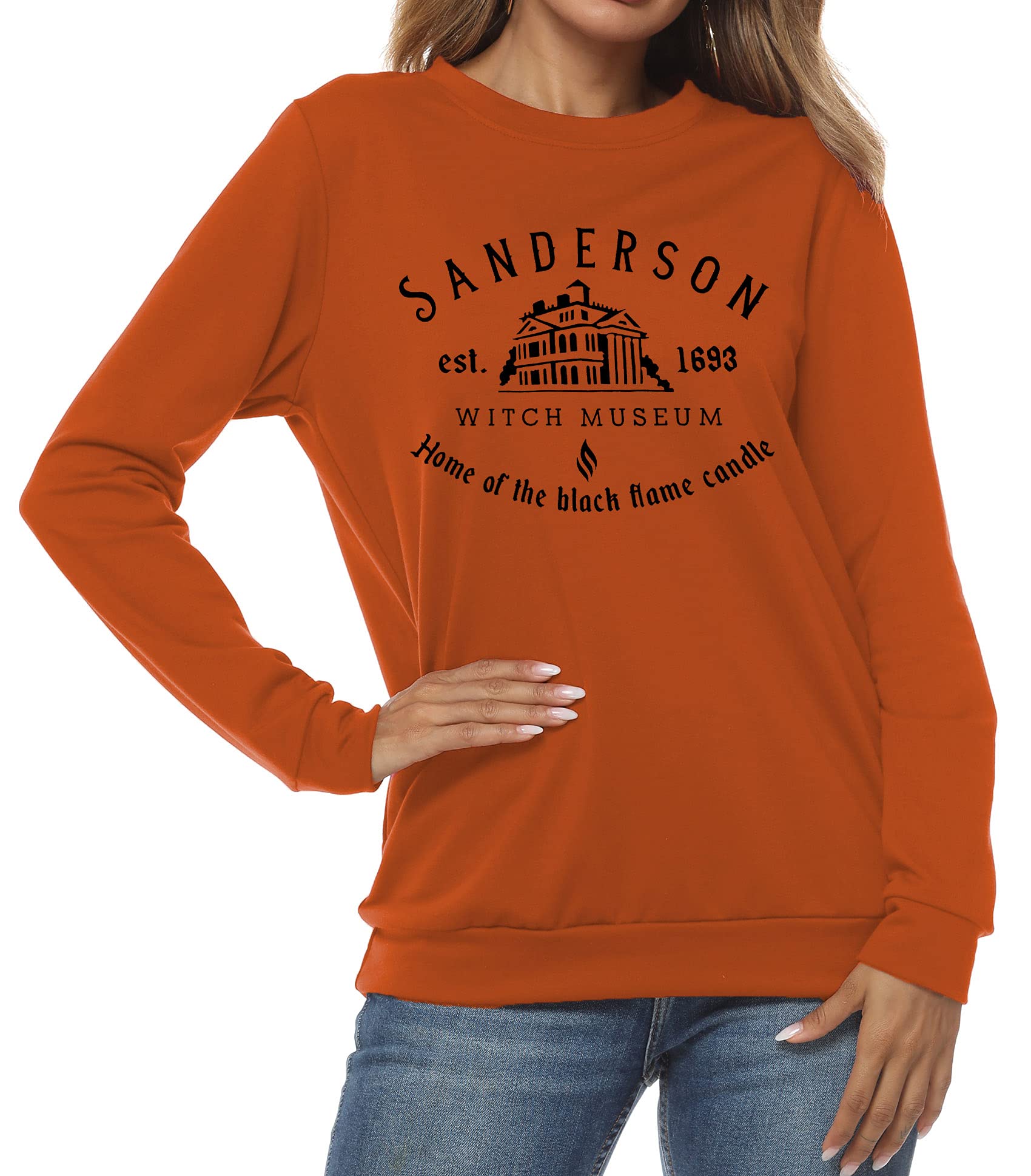 LHBNK Halloween Squad Sweatshirt for Women - Hocus Pocus Themed Long Sleeve Pullover with Sanderson Sisters Design | Perfect for Halloween Parties, Costume Events, and Fall Fashion