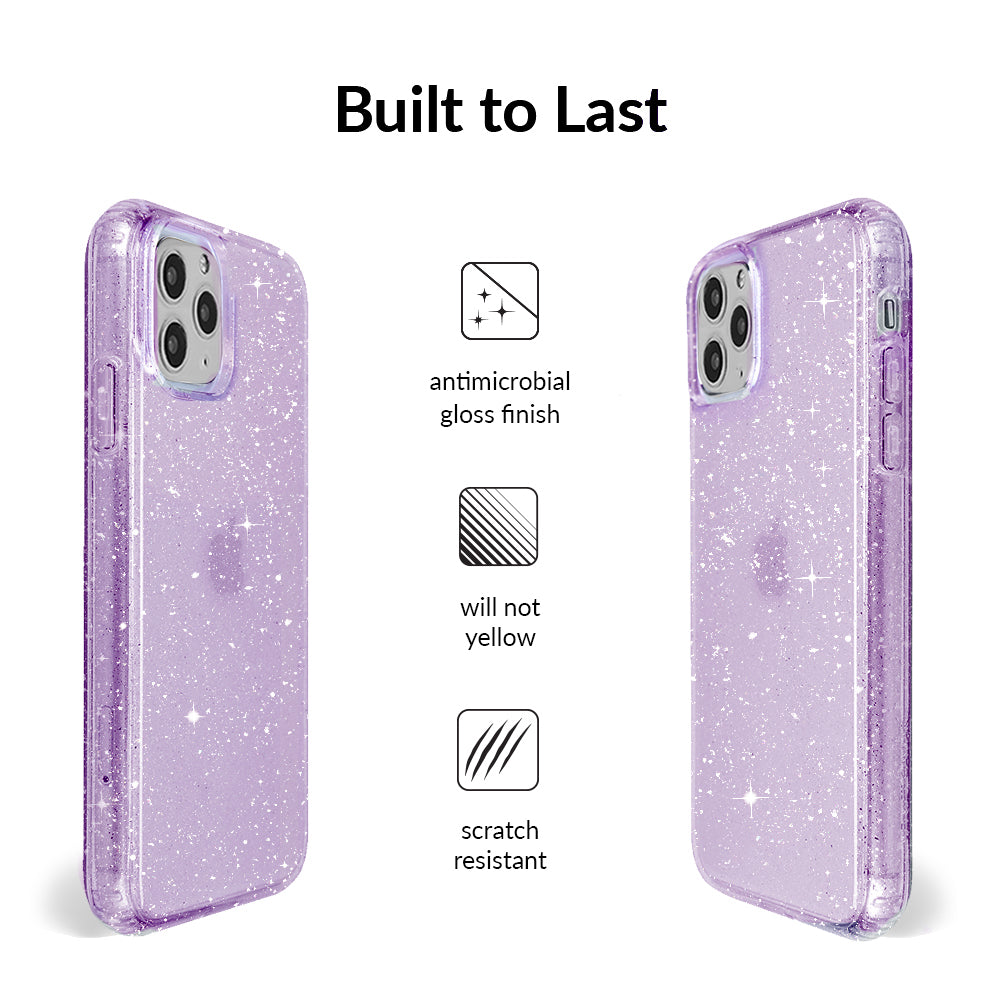 Lilac Stardust Glitter iPhone Case - Protective & Stylish Phone Cover for iPhone 13/14/15 - Perfect for Parties, Festivals & Everyday Use