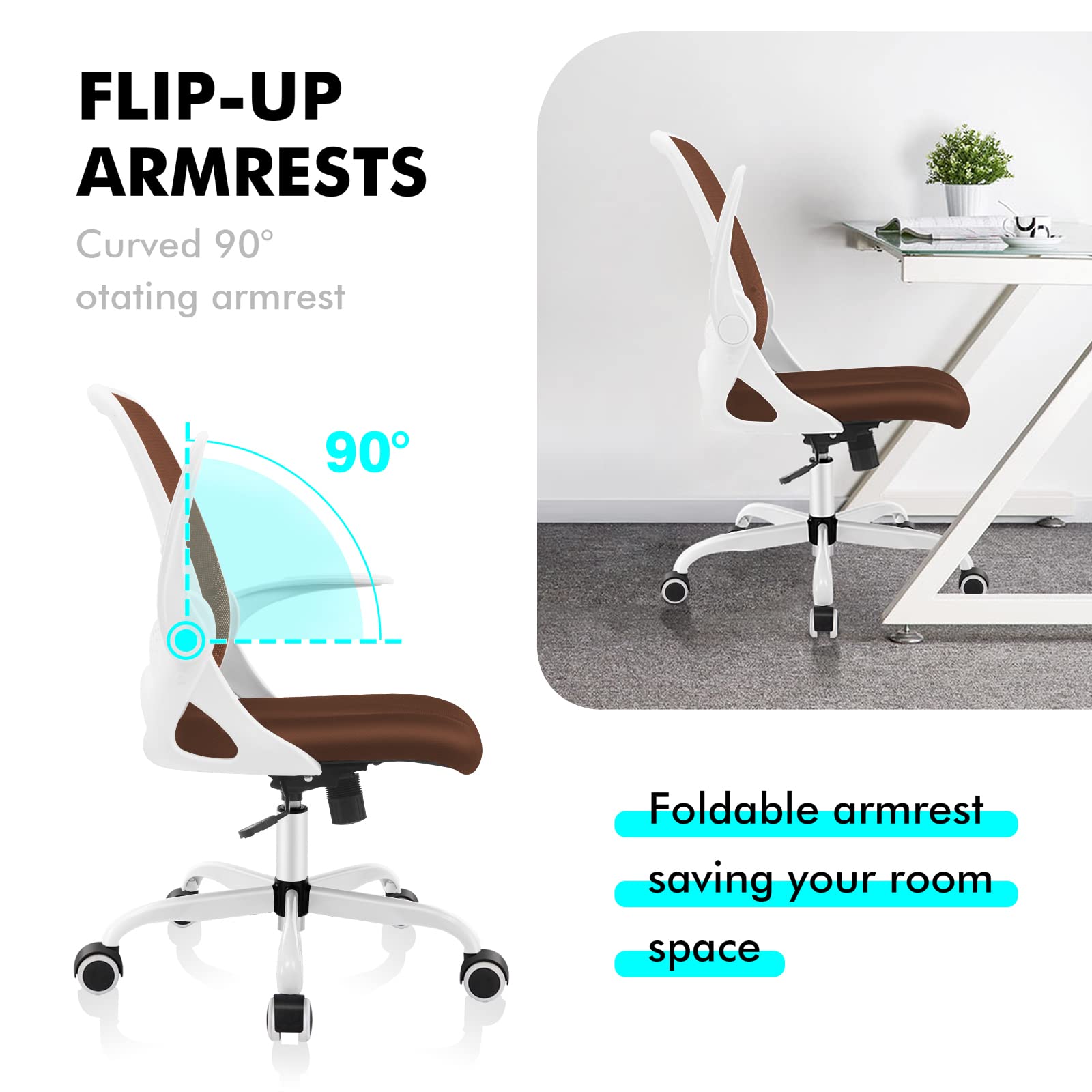 Ergonomic Mesh Office Chair with Adjustable Height for Home & Work
