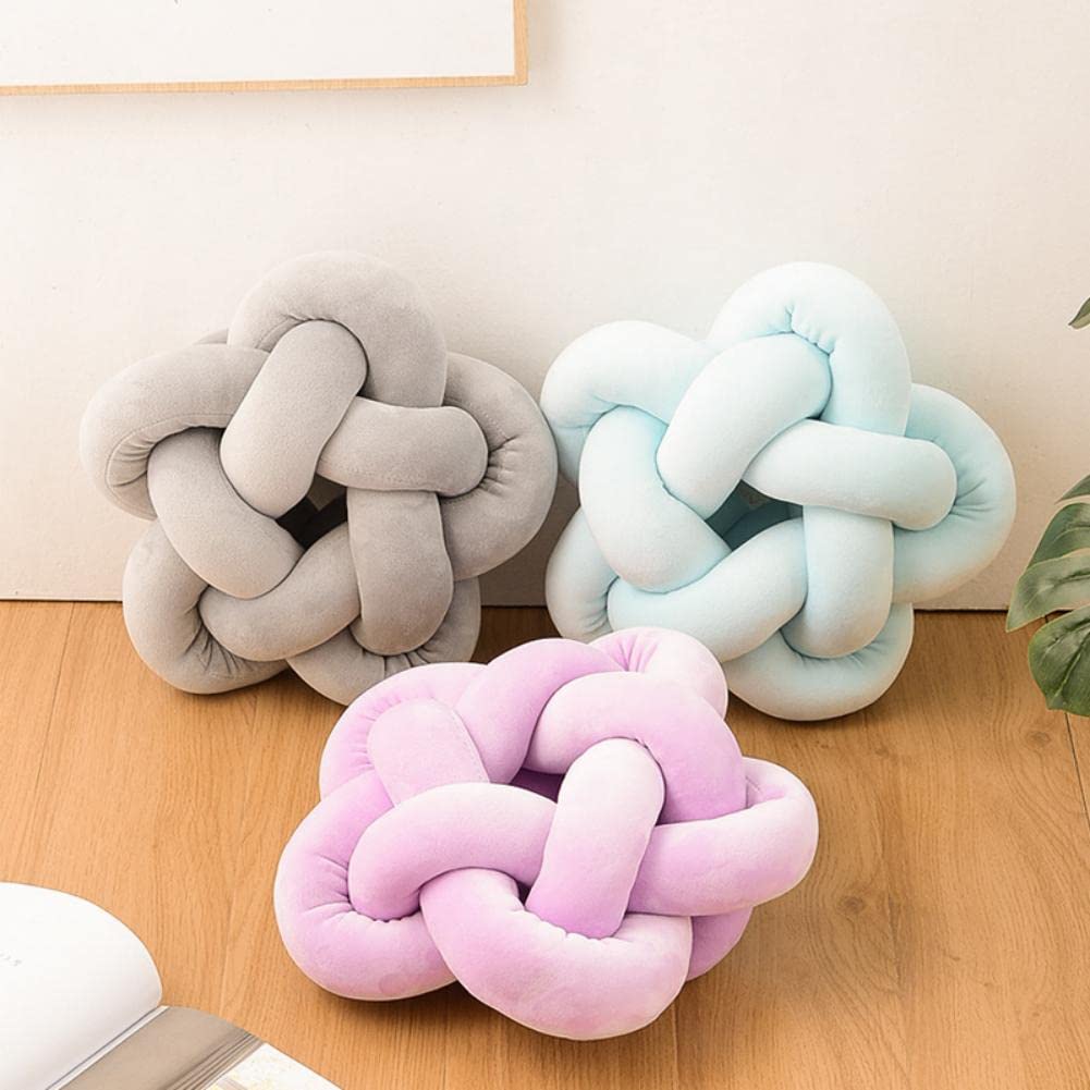 **Soft Knot Pillow - Plush Star Shaped Lumbar Cushion for Back Support, Cozy Knotted Throw Pillow for Bed, Couch, Living Room & Car - Kids Room Decor, Home & Office Gift (Purple) - Perfect for Relaxation, Travel & Nap Time**