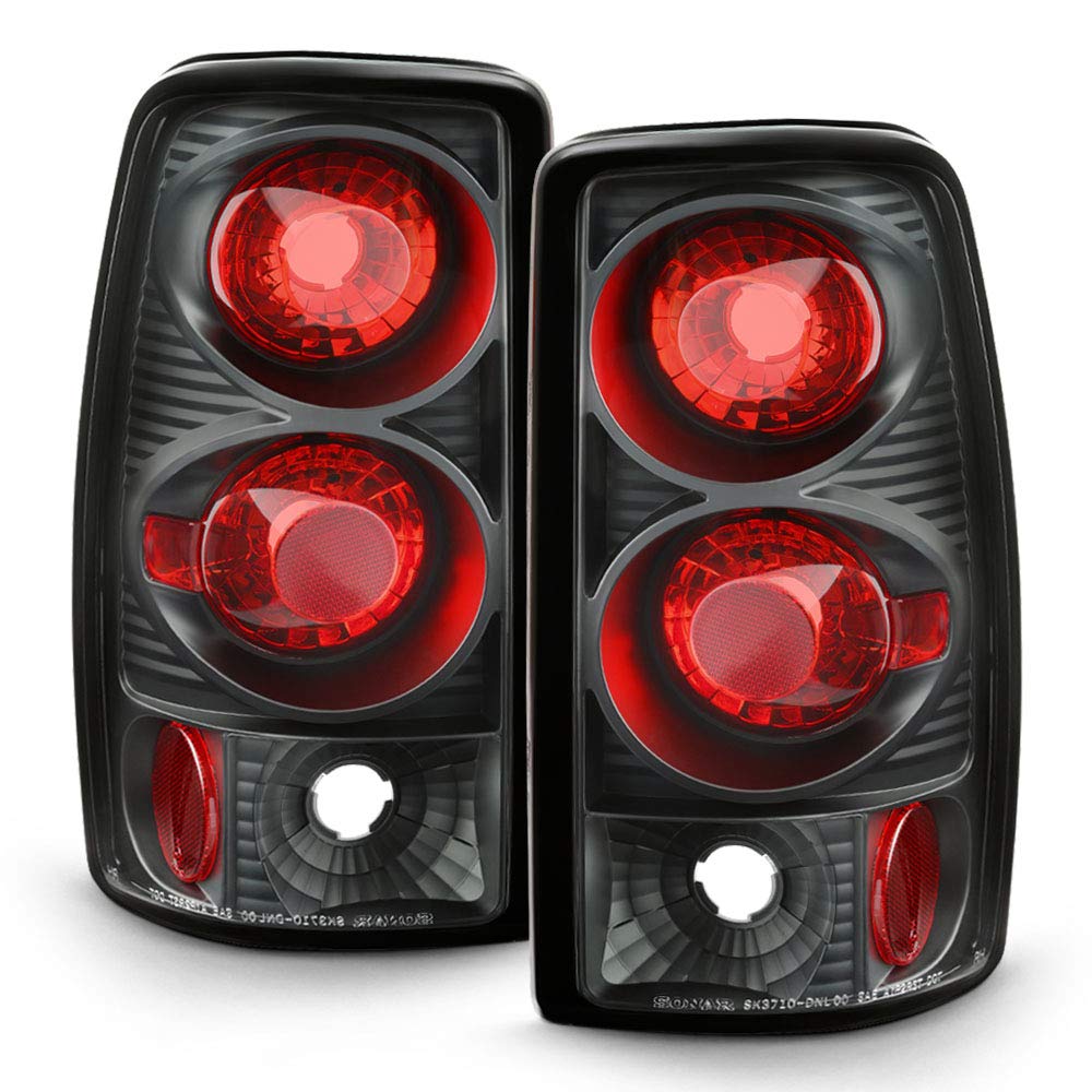 ACANII Black LED Tail Lights Brake Lamps Pair for 2000-2006 GMC Yukon Suburban Chevy Tahoe - Driver & Passenger Side Replacement - Enhance Night Visibility & Style for Trucks & SUVs