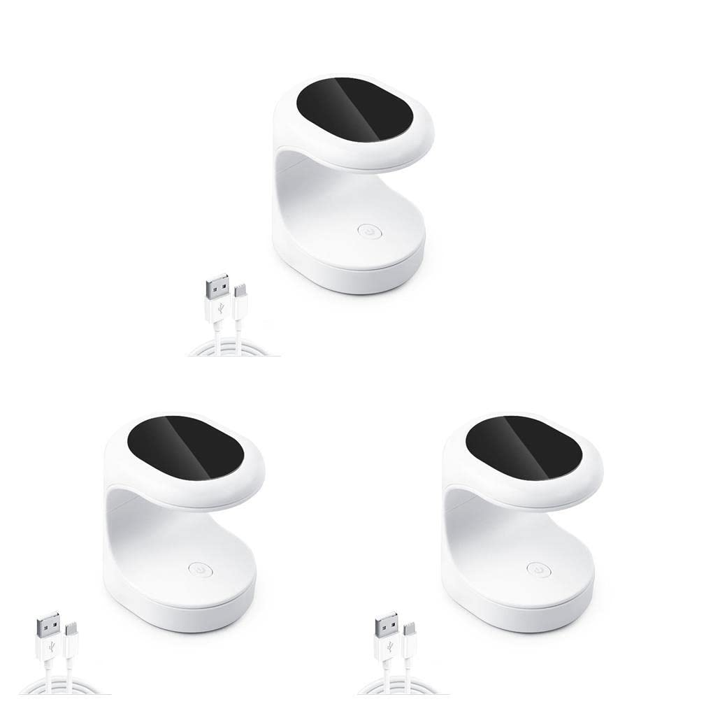BEALIFE 3-Piece USB LED Nail Polish Dryer Lamp - Egg Shaped Manicure Equipment for Gel Polish & Nail Art Drying - Perfect for Home Salon, Nail Extensions & Rhinestone Application (Black)