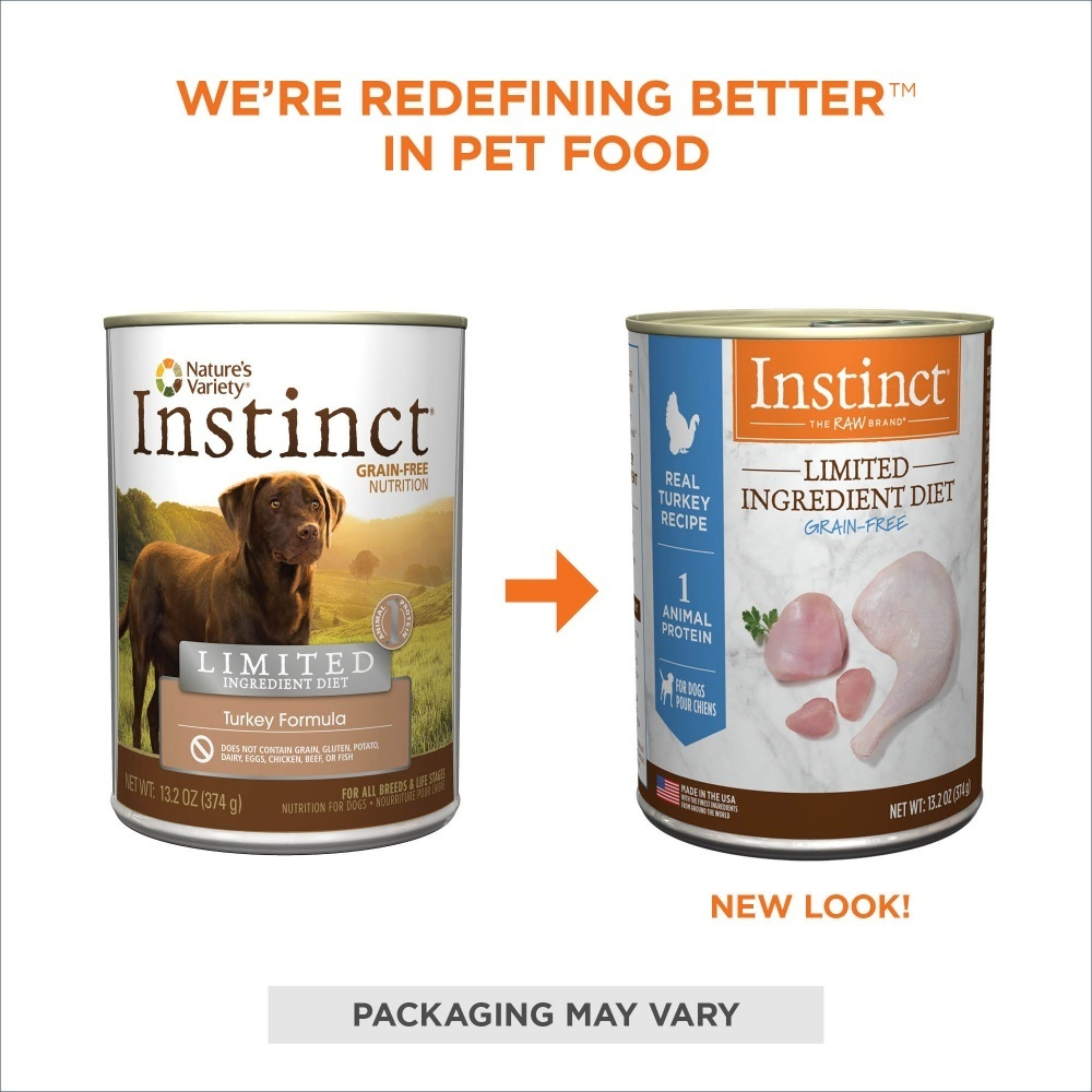 Instinct Grain Free Limited Ingredient Diet (LID) Turkey Canned Dog Food - High Protein, Natural Recipe for Dogs with Sensitive Stomachs - Perfect for Mealtime & Digestive Health Support