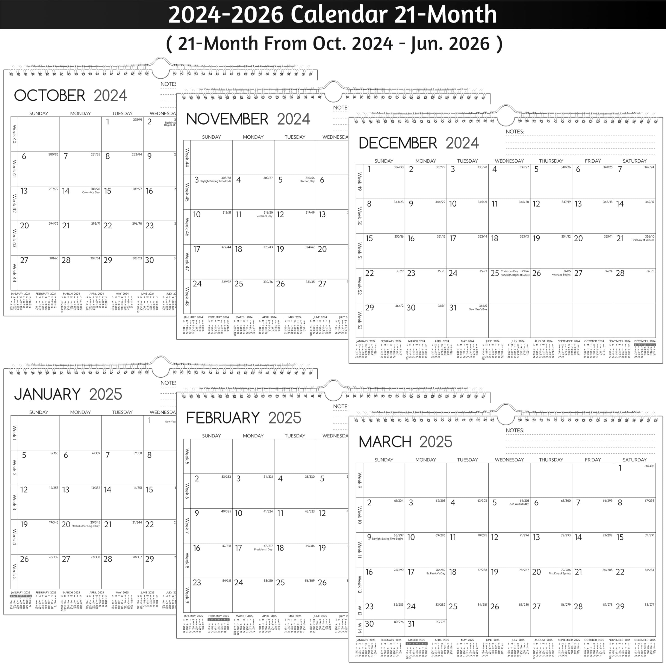 2025-2026 Wall Calendar | 18-Month Planner (January 2025 - June 2026) | 14.57 x 11.42 Inch Large Format | Thick Paper with Week Numbers & Yearly Overview | Perfect for Office, Classroom & Home Organization