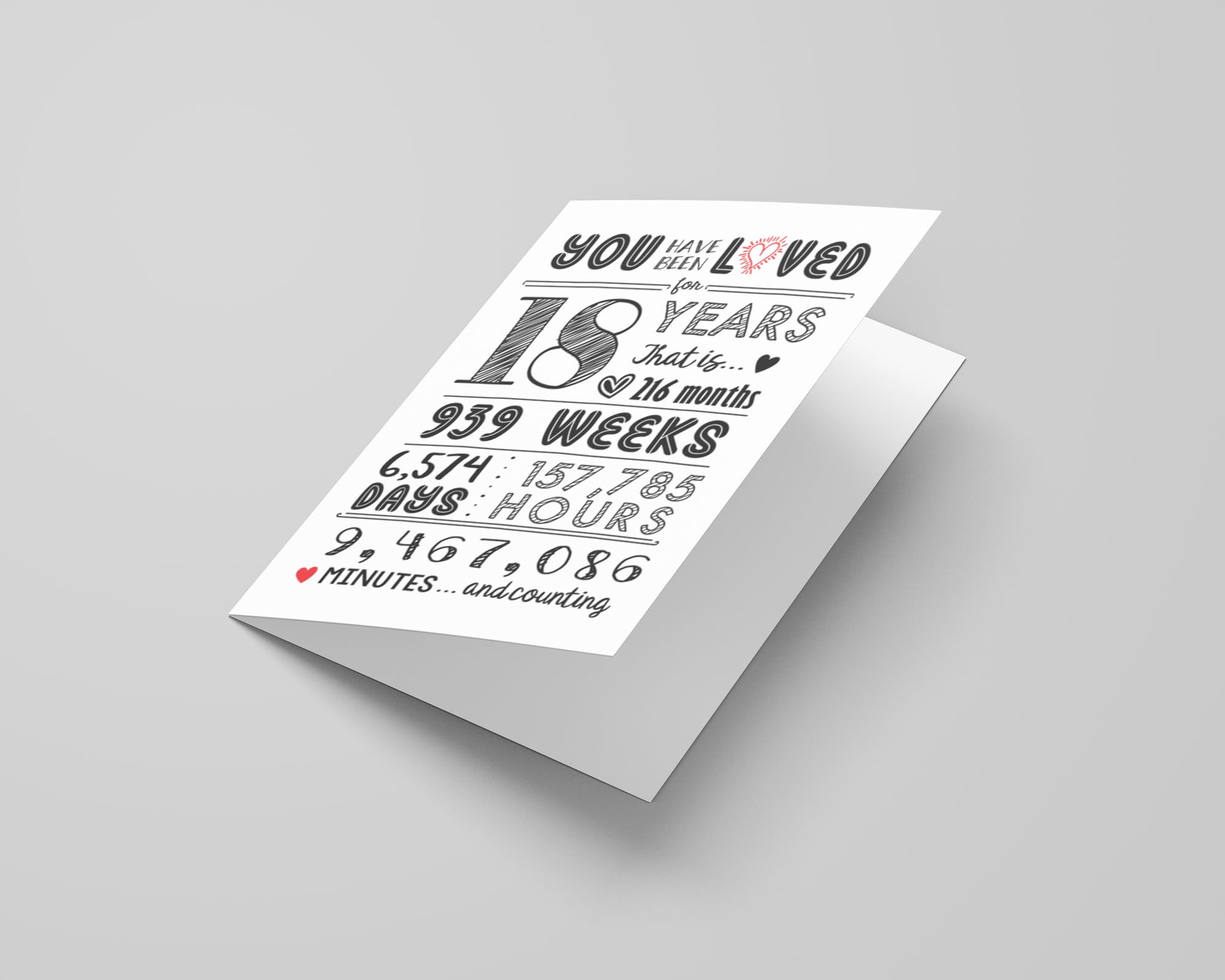 Katie Doodle 18th Birthday Card - Cute 18th Birthday Gifts for Girls & Boys | Happy 18th Birthday Decorations | Includes '18 Years Loved' Card & Envelope | Perfect for Birthday Parties, Milestone Celebrations & Gift Giving