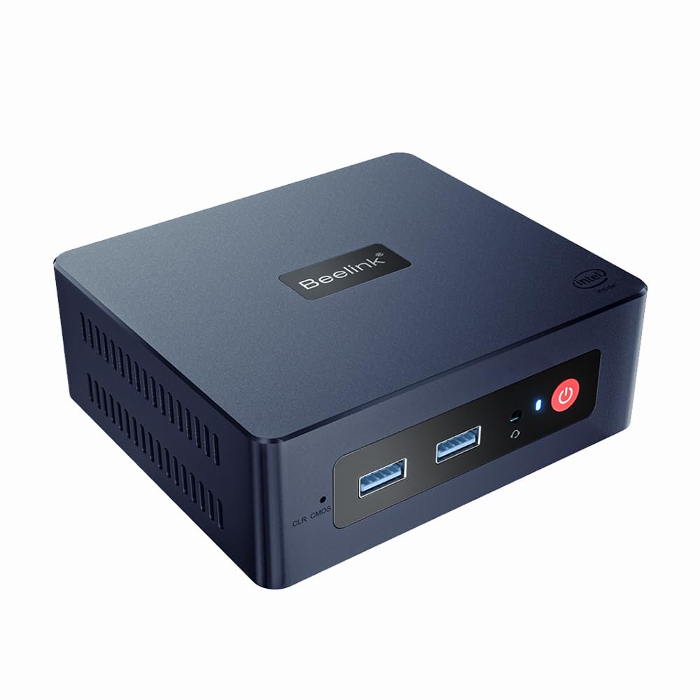 Beelink Intel Mini PC with N5095 Processor (Up to 2.9GHz), 8GB DDR4 RAM 128GB SSD, WiFi5 Bluetooth 4.0, Dual HDMI & USB 3.0 Ports, Compact Desktop Computer for Home Office, Gaming & Entertainment