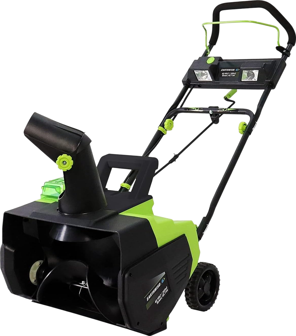 Earthwise SN722018 Cordless Electric Snow Thrower 18 Inch 2x20V Battery Powered - Perfect for Driveways, Walkways & Small Yards - Lightweight & Easy to Use