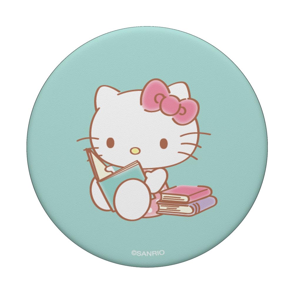 Hello Kitty Reading Books PopSockets PopGrip - Adhesive Phone Grip & Stand for Smartphones - Perfect for Reading, Gaming, and Taking Selfies