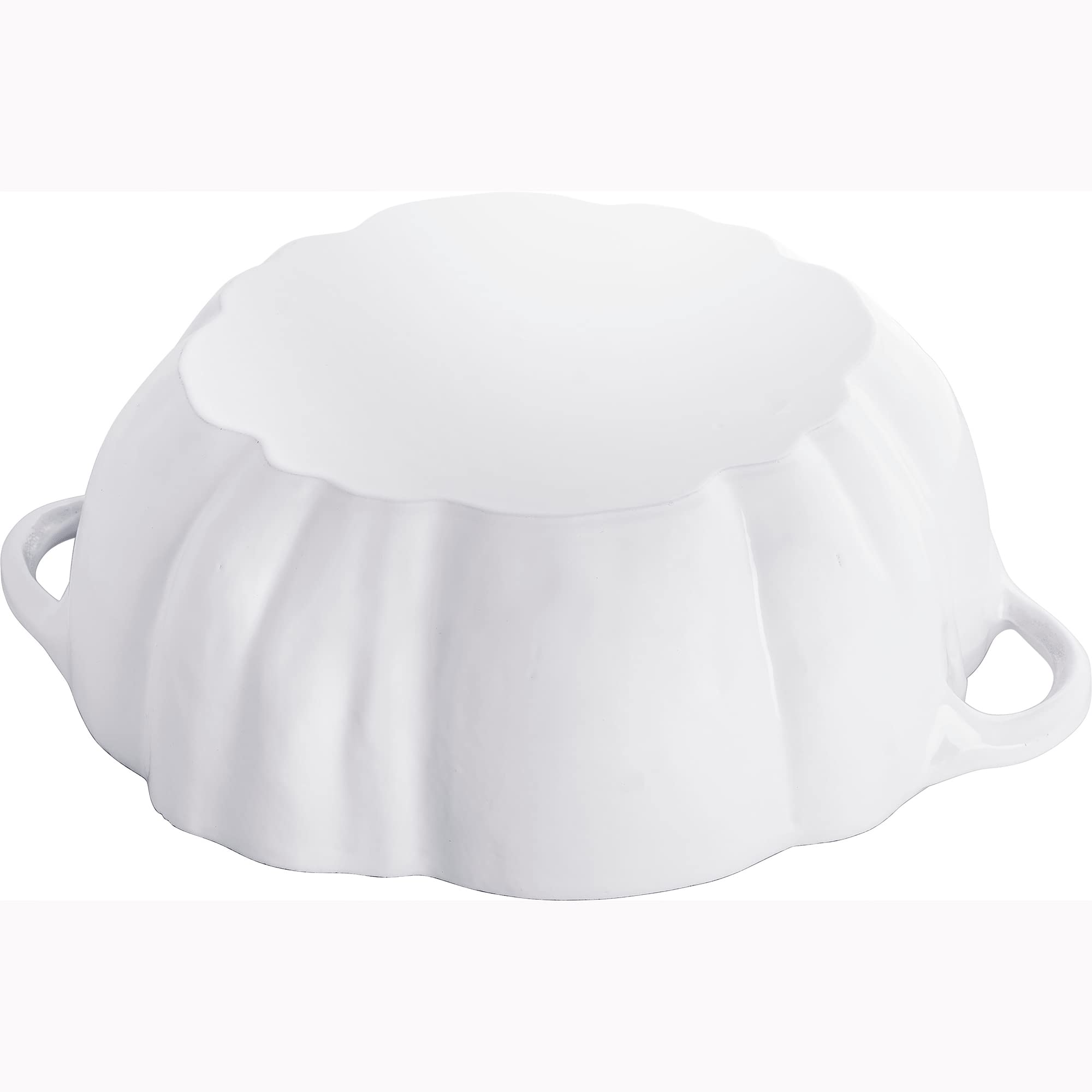 STAUB 3.5-Quart Cast Iron Dutch Oven Pumpkin Cocotte with Stainless Steel Knob - French-Made Enameled Cookware for Soups, Stews & Baking - Perfect for Family Dinners & Holiday Cooking (White)