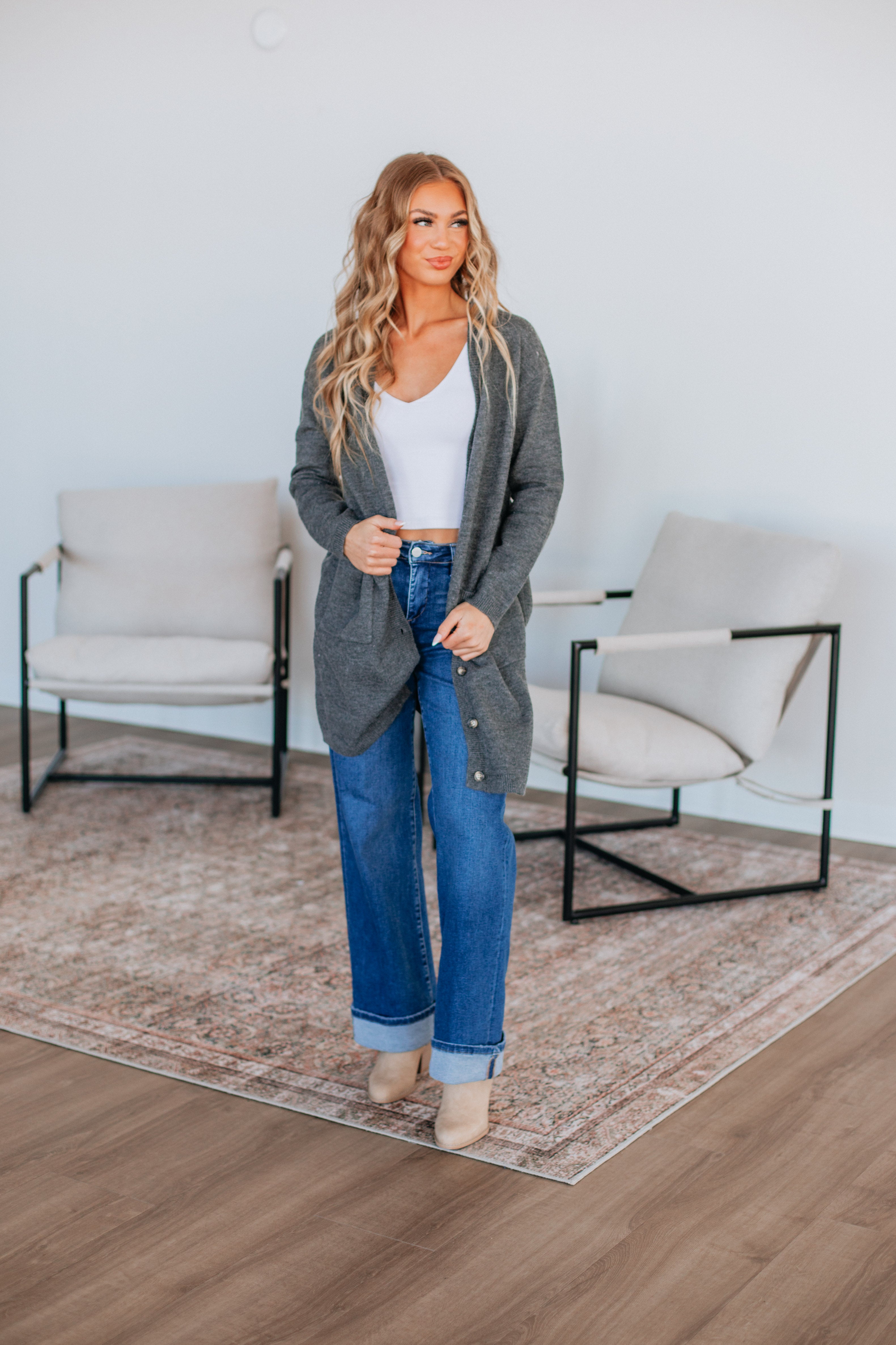 Carrie Longline Cardigan for Women - Soft Comfortable Open Front Knit Sweater - Perfect for Office, Lounge & Casual Outfits