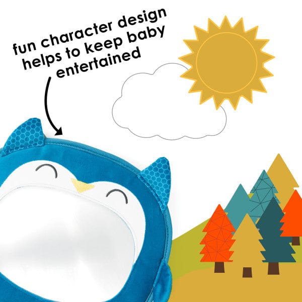 Diono Mirror Easy View Owl - Baby Car Seat Mirror for Safe Rear-Facing Monitoring | Perfect for Travel & Daily Commute with Infants