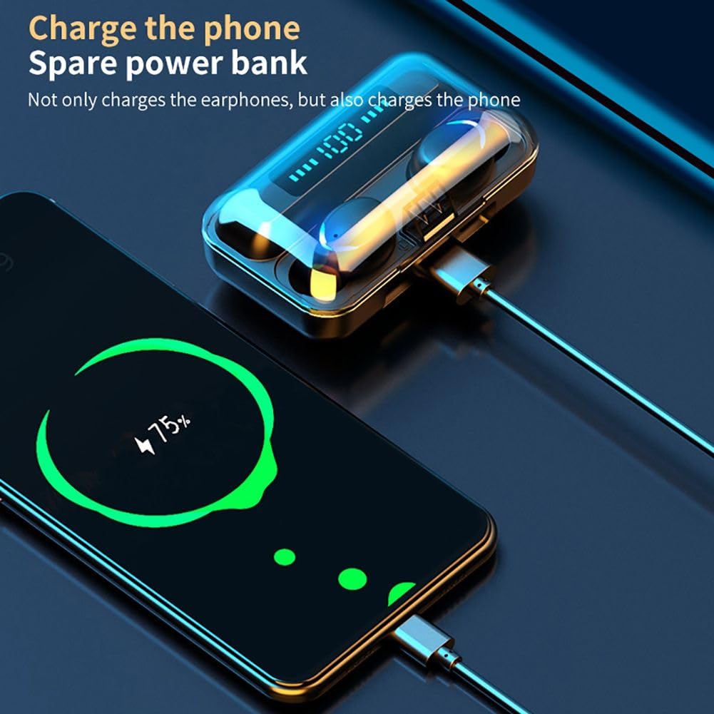 **Wireless Bluetooth Earbuds with 3000mAh Charging Case & Phone Charging, IPX5 Waterproof, Hi-Fi Stereo Sound, Touch Control, Compatible with iOS/Android – Ideal for Running, Gym, Travel & Daily Commute**