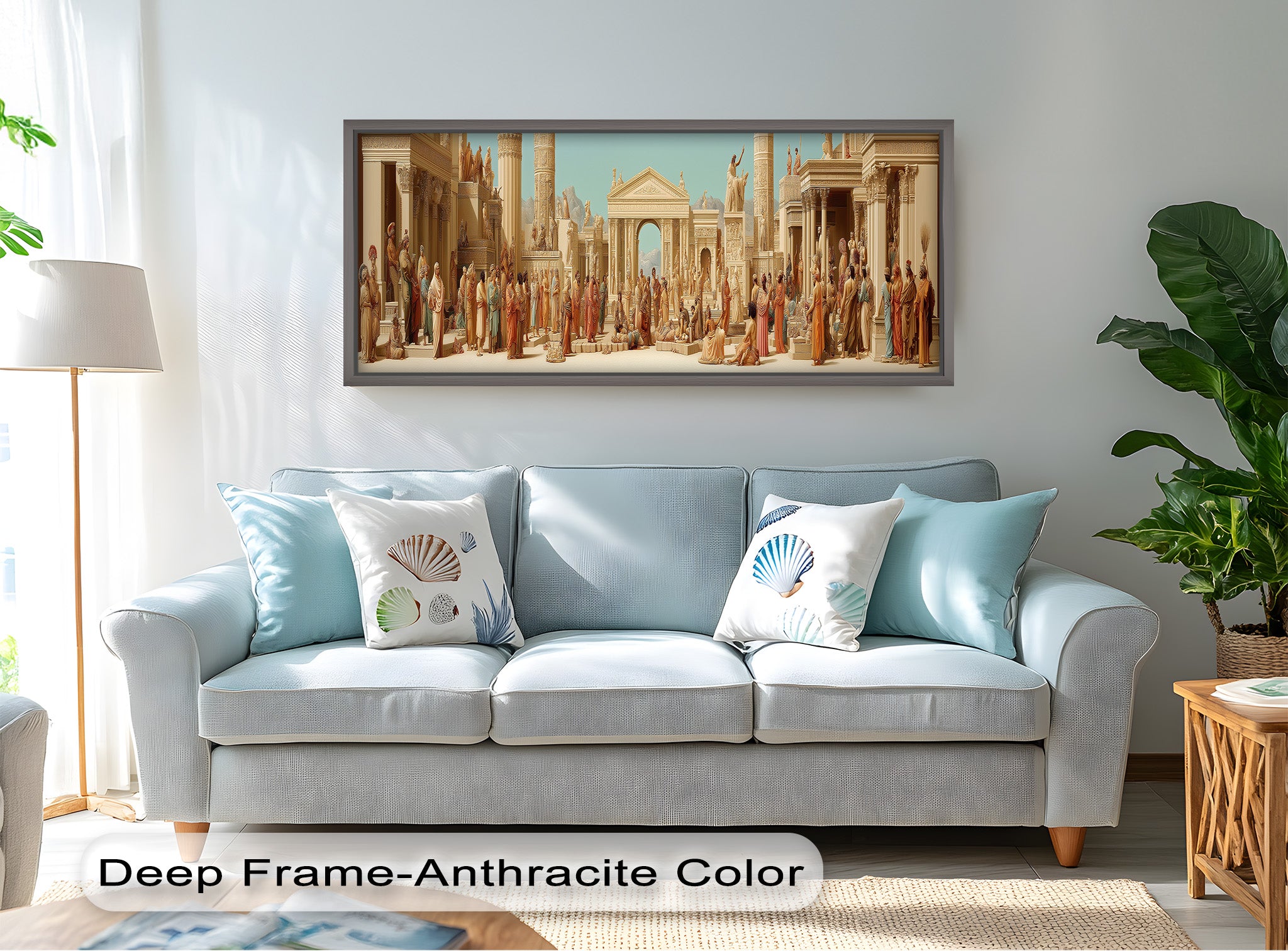 Ancient Agora Gathering - Roman Forum Oil Painting Wall Art | Historical Landscape Artwork | Perfect for Home Decor, Office & Gallery Display