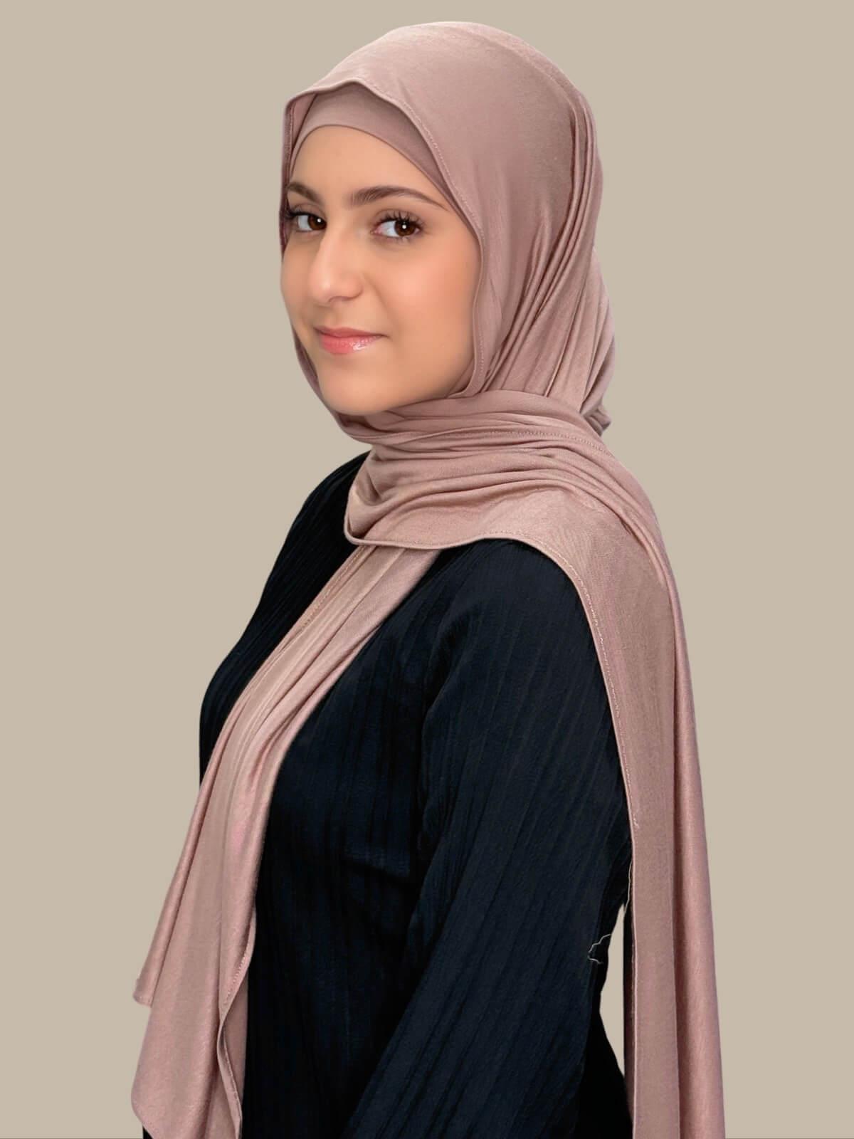 Modish Girl Premium Jersey Hijab in Pale Taupe - Soft & Comfortable Muslim Headscarf for Women - Perfect for Daily Wear, Prayer, and Special Occasions