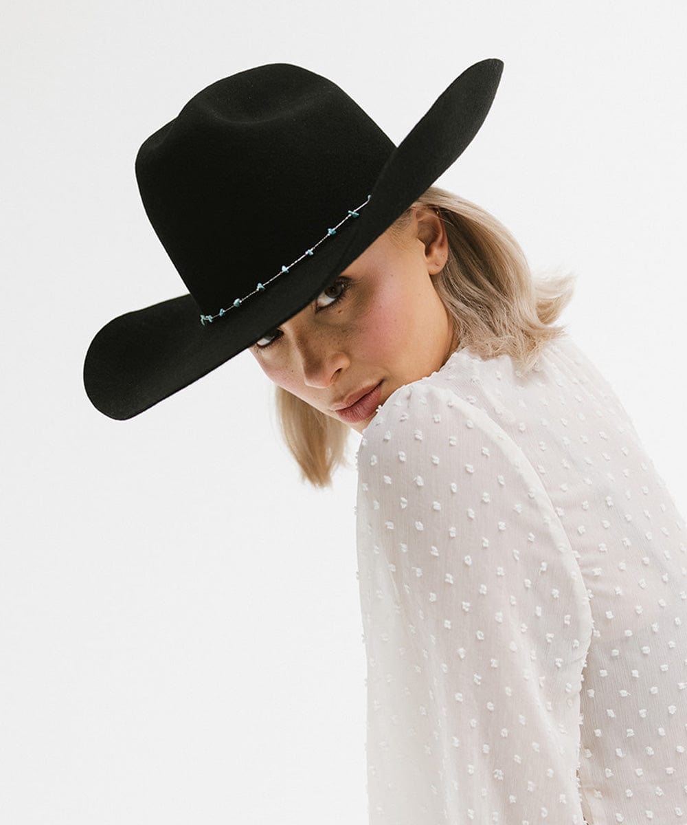Teddy Cattleman Cowboy Hat for Men & Women - Western Style Felt Cowboy Hat with Adjustable Chin Strap - Perfect for Rodeo, Country Music Festivals & Outdoor Adventures