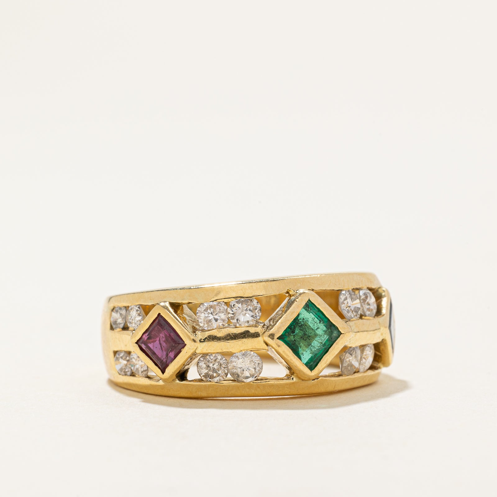 Exquisite 0.75ctw & 0.80ctw Multi Gemstone Diamond Ring - Size 8 | Elegant Jewelry for Weddings, Anniversaries & Special Occasions