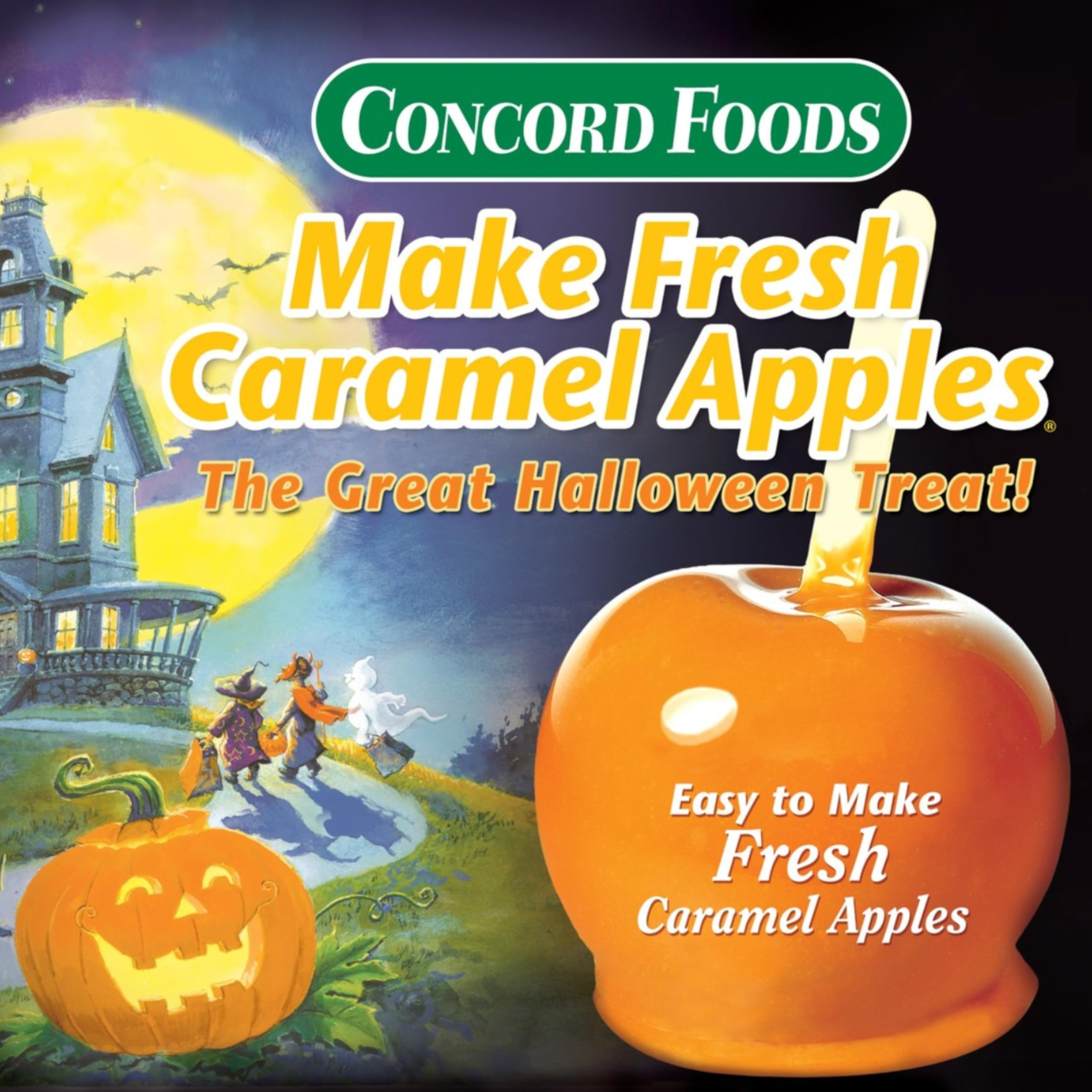 Concord Candy & Caramel Apple Kits - Make 20 Delicious Candy Apples | Perfect for Halloween, Parties & Holiday Gifts