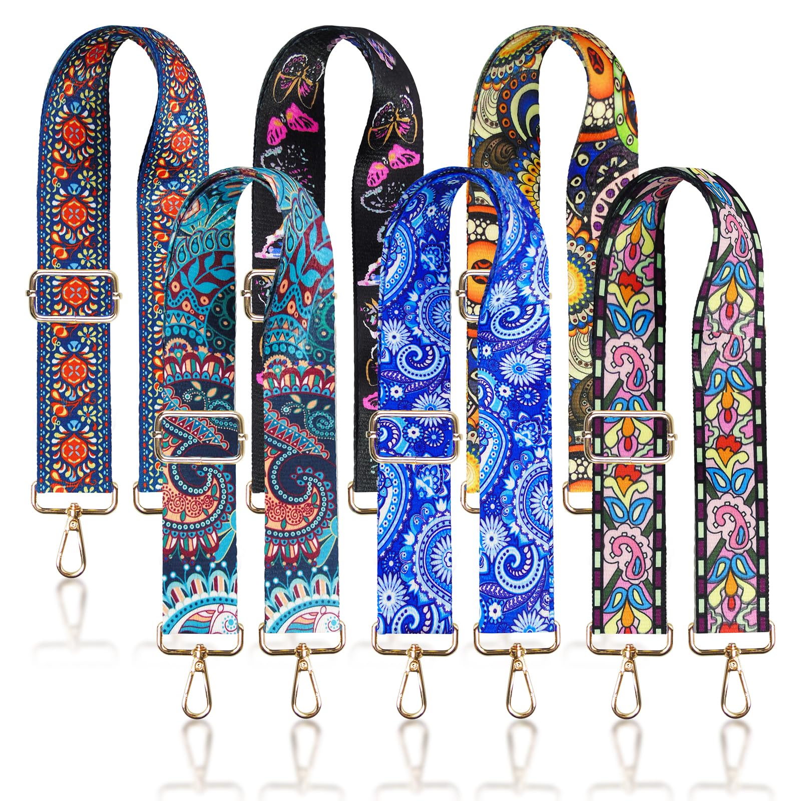 6-Piece Purse Straps Replacement Set - 1.5 Inch Adjustable Crossbody & Shoulder Bag Straps for Handbags - Perfect for Daily Use, Travel & Shopping