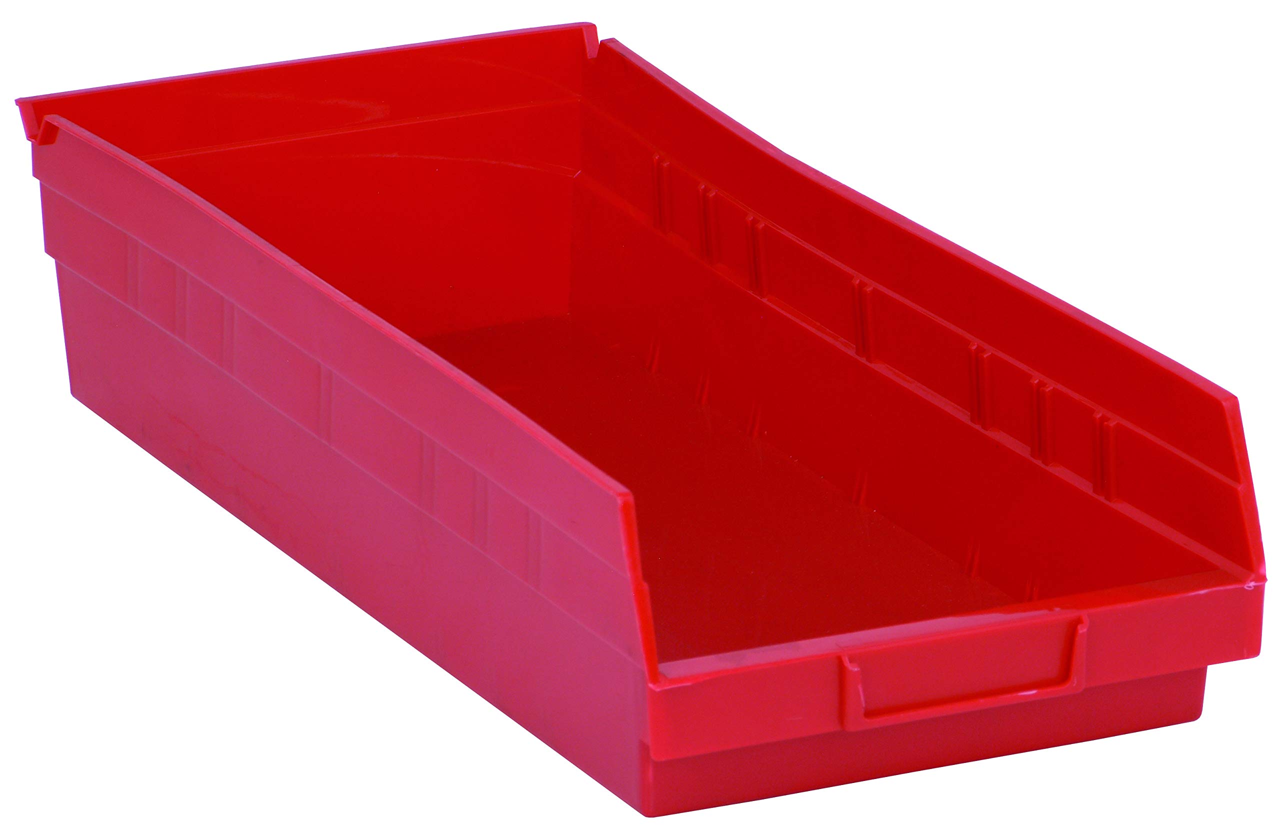 QUANTUM STORAGE SYSTEMS K-QSB108RD-4 4-Pack Plastic Shelf Bin Storage Containers, 17-7/8