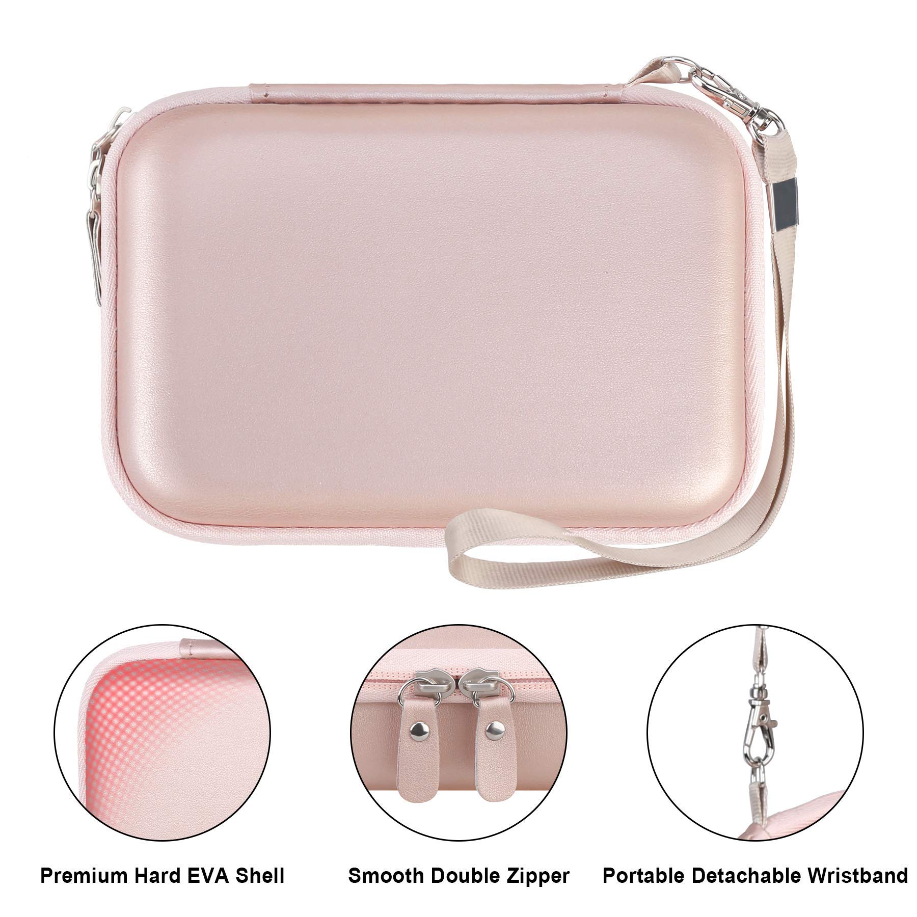 SUPVAN E10 Label Maker Case - Rose Gold & Monochrome Protective Cover | Durable Storage Organizer for Office, Home, or Craft Room Organization