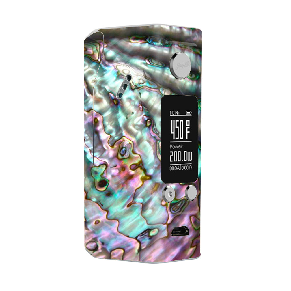 Premium Abalone Pink Green Purple Sea Shell Sticker Skin for Wismec Reuleaux RX200S - Durable Protection & Stylish Design for Vape Mod Enthusiasts | Perfect for Home Use, Travel, and Vaping Sessions