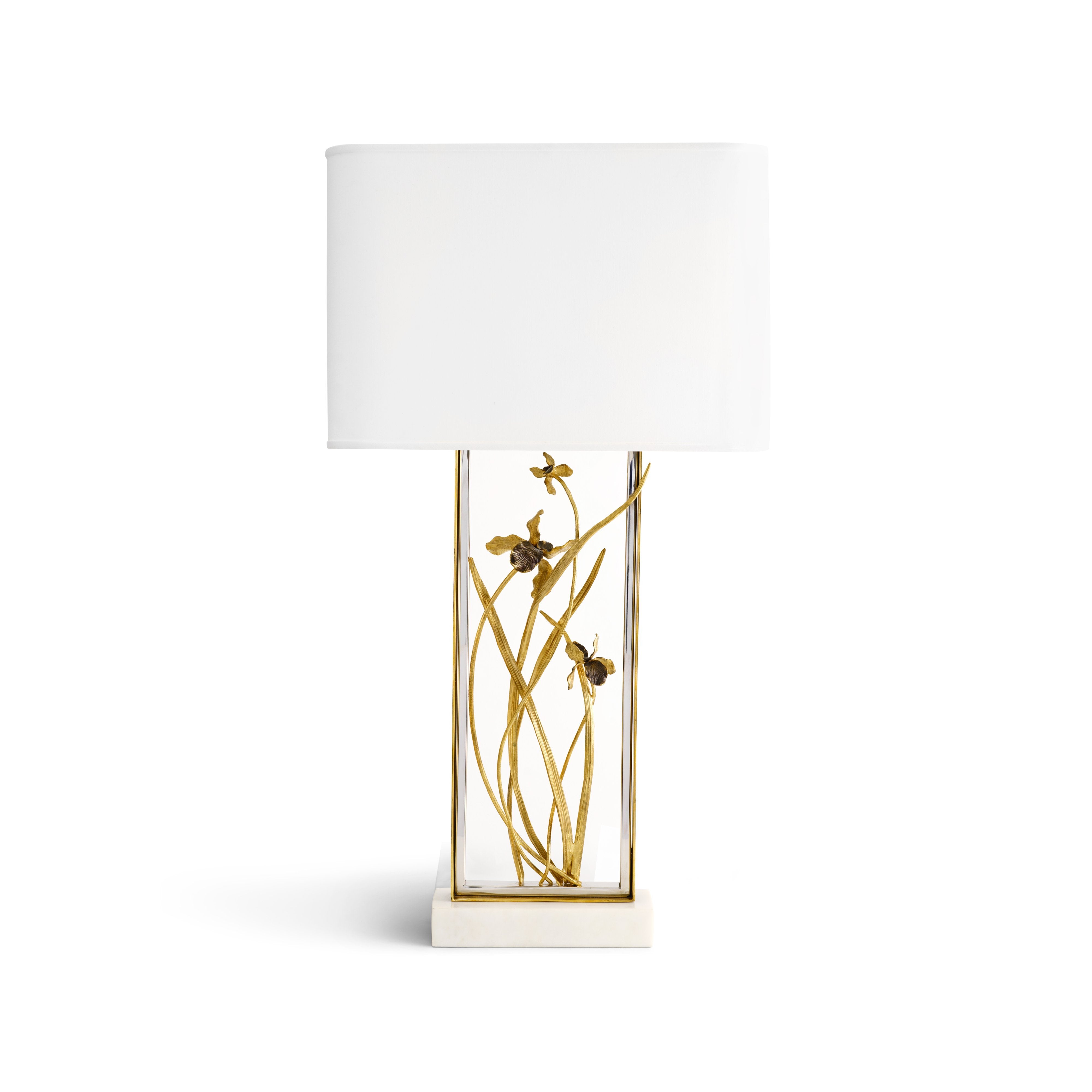 Black Iris Table Lamp - Modern LED Nightstand Light for Bedroom, Living Room, and Office - Perfect for Reading, Decor, and Ambient Lighting