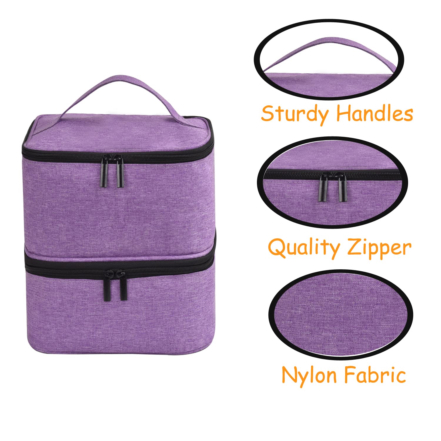 Double-Layer Nail Polish Organizer Bag - Portable Storage Case for 30 Bottles (15ml) with Built-in Nail Dryer | Perfect for Salon Professionals, Travel & Home Nail Care