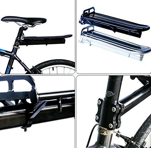 GREUS Universal Adjustable Bike Rear Rack - Mountain Bicycle Cargo Carrier with Retractable Saddle Mount | Durable Luggage Rack for Commuting, Touring & Outdoor Adventures | Bike Accessories & Seat Post Attachment