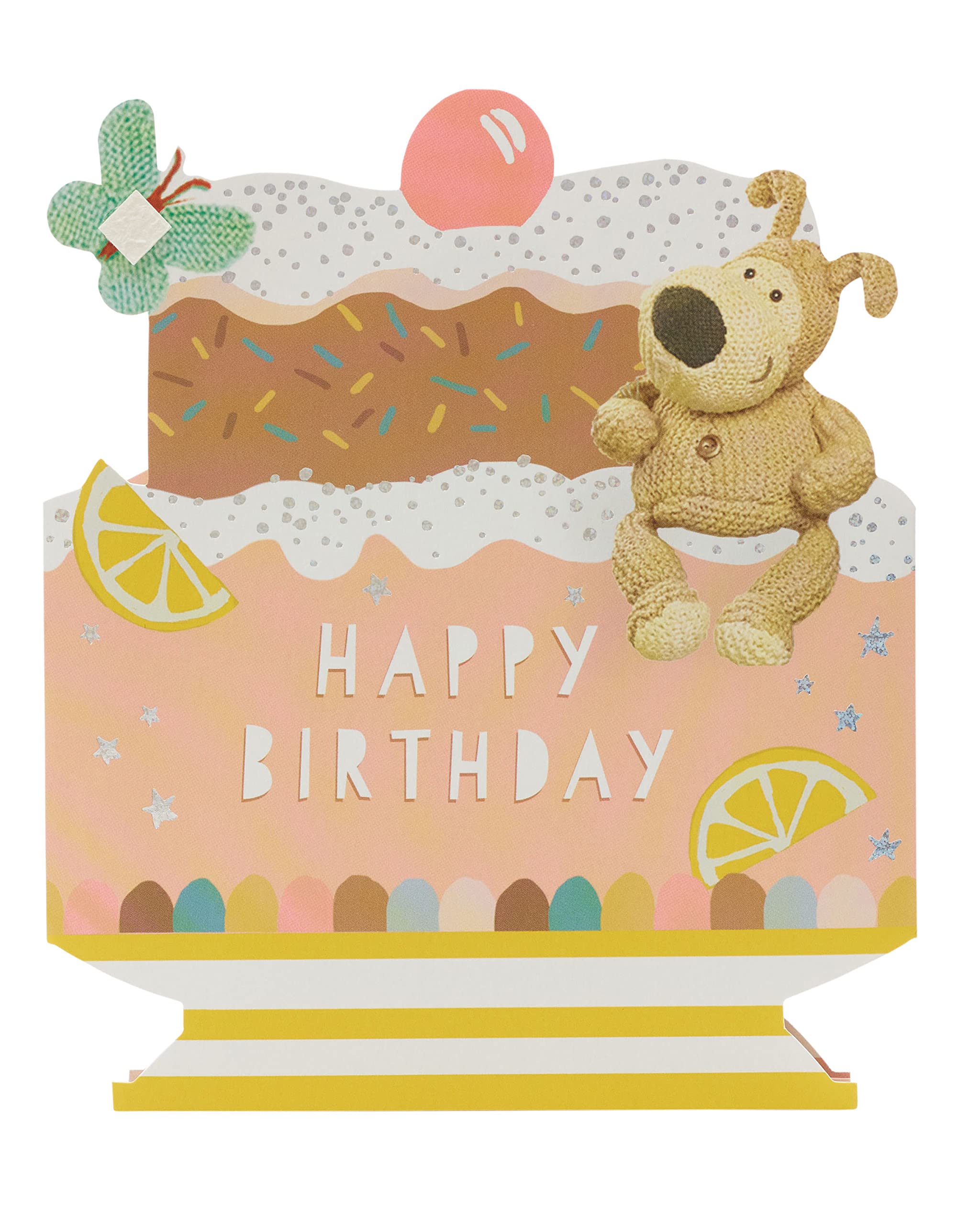 Boofle Birthday Card - Funny & Cute Greeting Card for Best Friend - Unique Birthday Card for Women - Happy Birthday Sitting on Giant Cake - Perfect for Friend's Birthday, Sister's Gift & Special Occasions