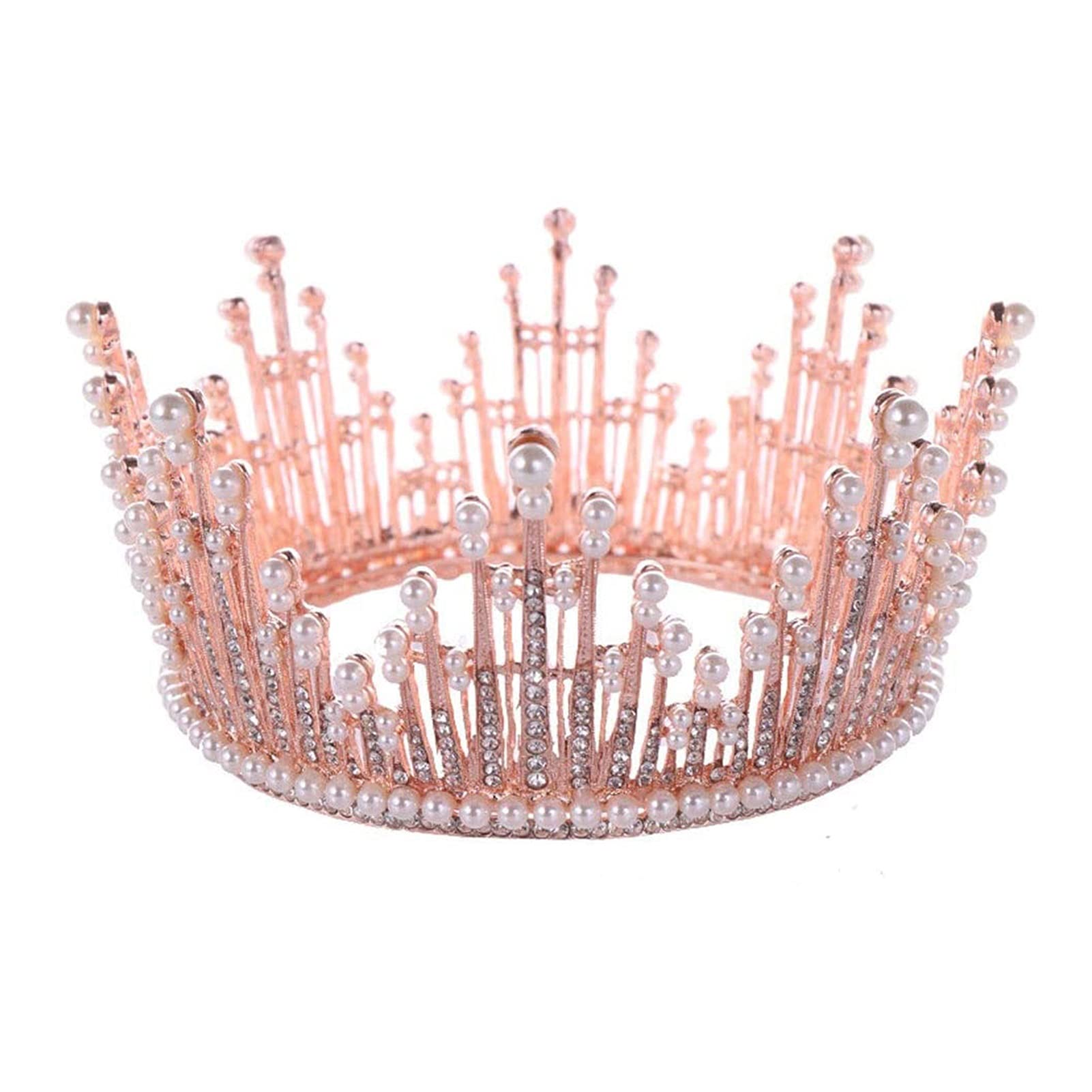 Crystal Wedding Tiara Crown for Women - Elegant Full Round Bridal Headband Hair Accessories for Prom, Pageant, Birthday Party & Costume | Perfect for Bridal Showers, Bachelorette Parties & Princess-Themed Events