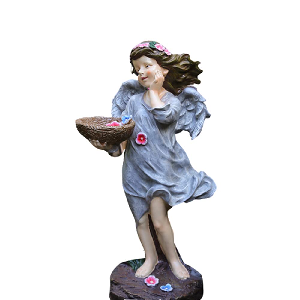 Outdoor Garden Angel Sculpture - Resin Yard Decor for Courtyard, Country Gardening & Landscaping | Perfect for Patio, Lawn, Flower Beds & Front Porch Decorations