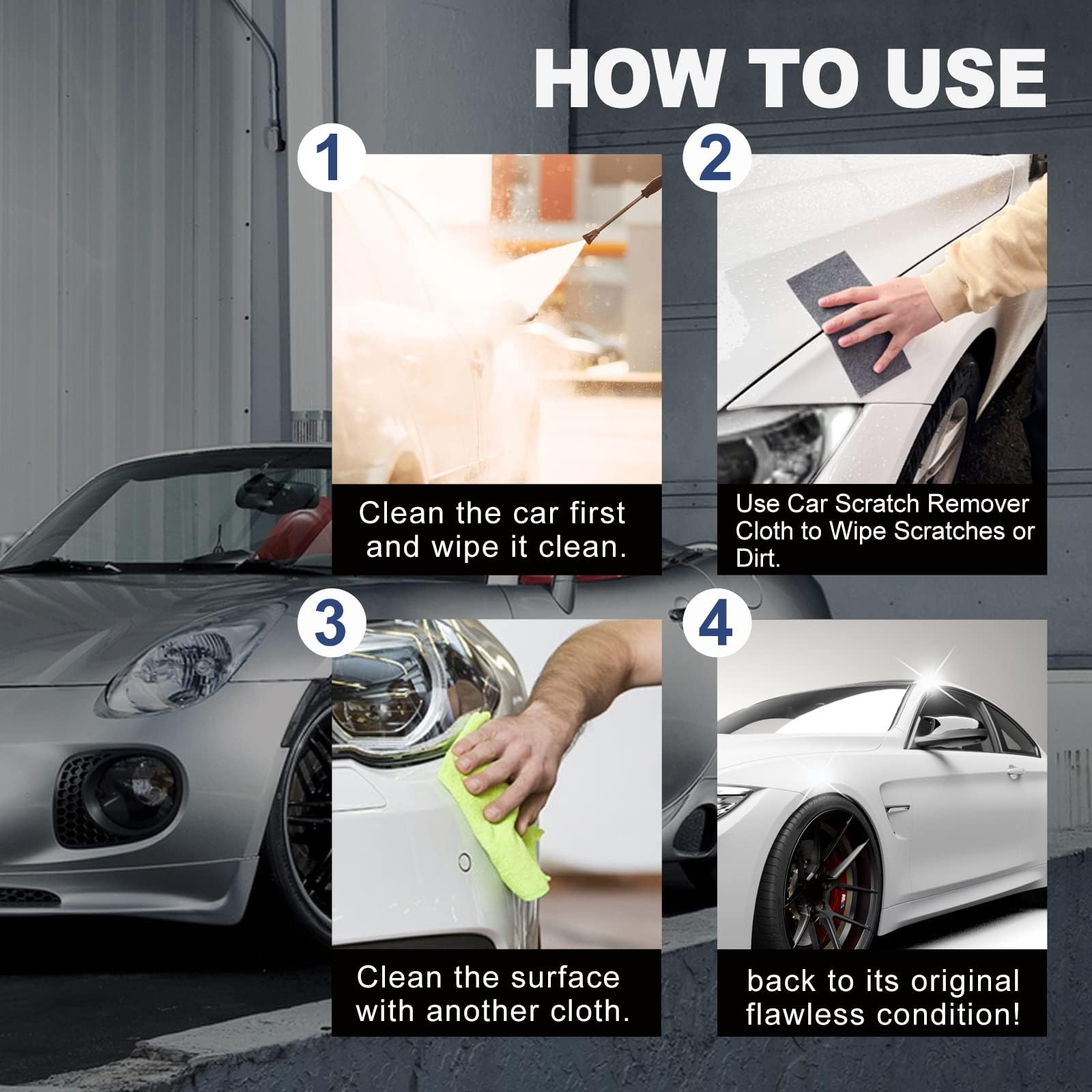 Breath Green Nano Sparkle Cloth Car Scratch Remover - 6pcs for Deep Scratches Repair, Vehicle Paint Restoration, and Car Detailing at Home or On-the-Go