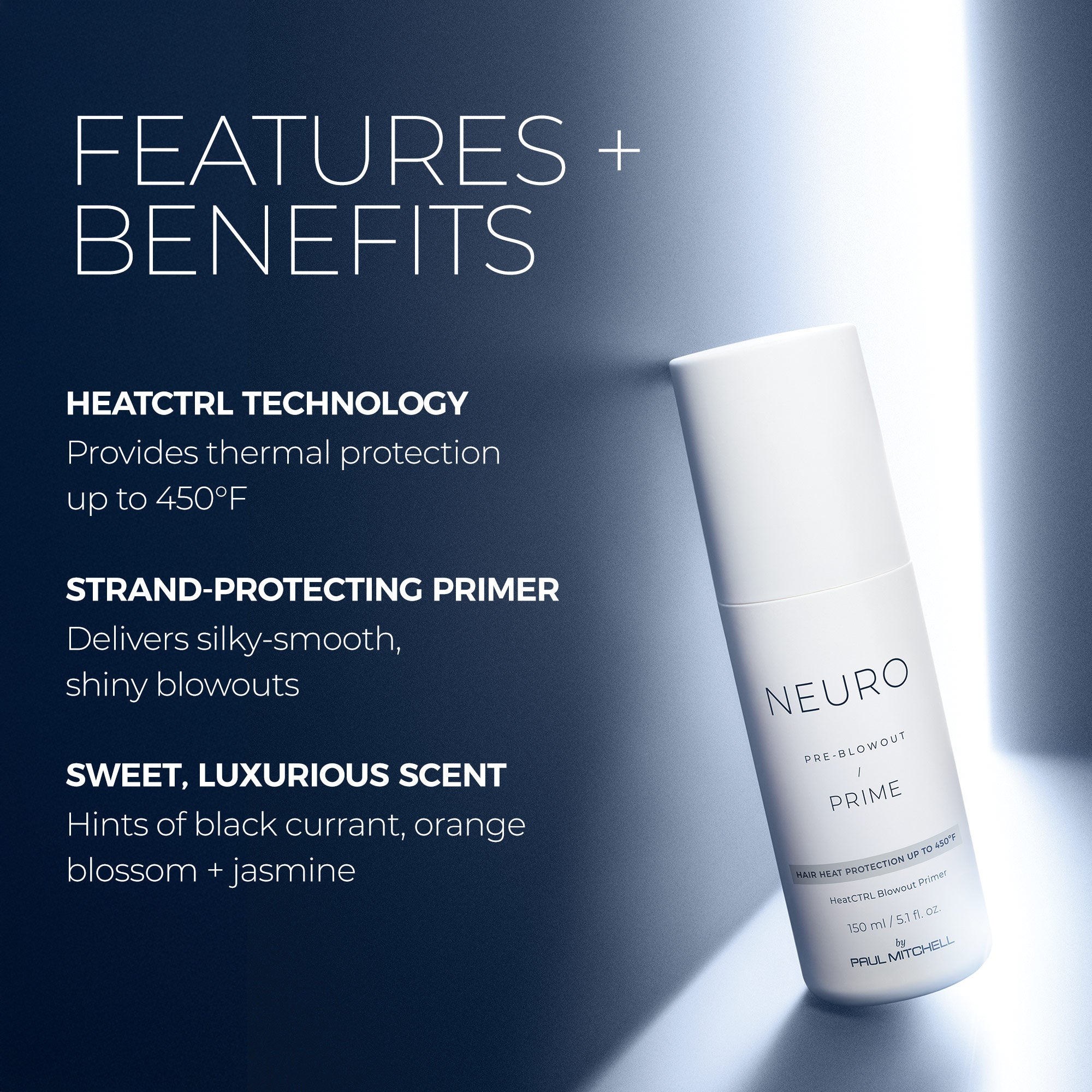 Neuro Prime HeatCTRL Blowout Primer - Thermal Protection Styling Spray for Smooth, Frizz-Free Hair | Perfect for Blowouts, Straightening & Heat Styling