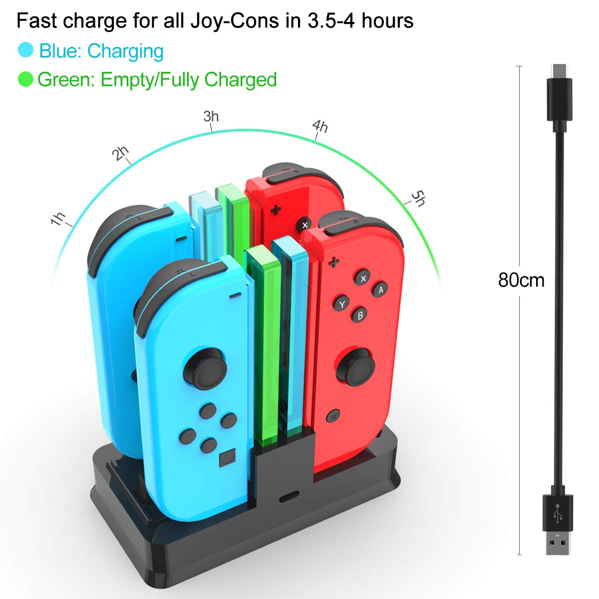 OneDream Nintendo Switch Charging Dock - Replacement Charging Station with LED Indicator for Nintendo Switch Console & Joy-Con Controllers - Perfect for Gaming at Home or Travel