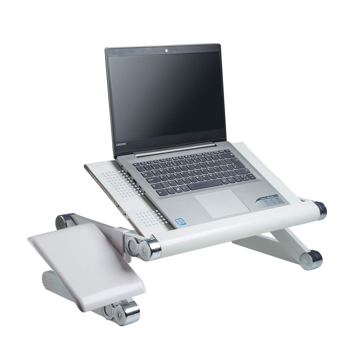 Ergonomic Adjustable Aluminum Laptop Stand for 10-17 Inch Laptops - Supports Up to 50kg, Portable Computer Riser for Office & Home Workspace (White) - Perfect for Back Pain Relief, Better Posture & Comfortable Typing