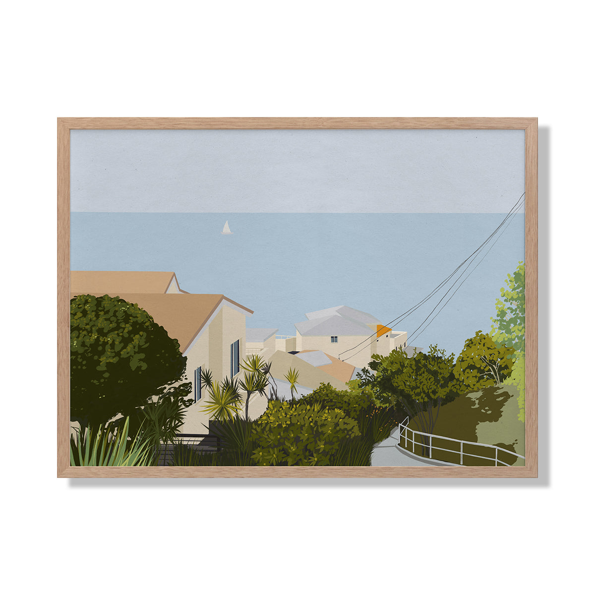 Bondi Road Landscape Art Print - Stunning Australian Beach Wall Decor for Living Room, Bedroom & Office - Perfect Gift for Home & Travel Lovers
