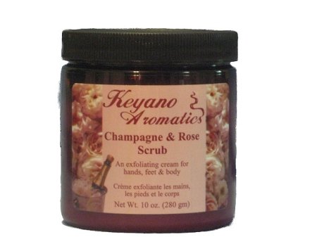 Keyano Aromatics Champagne & Rose Body Scrub 10 oz - Exfoliating & Moisturizing for Smooth Skin - Perfect for Spa Day & Self-Care Routine