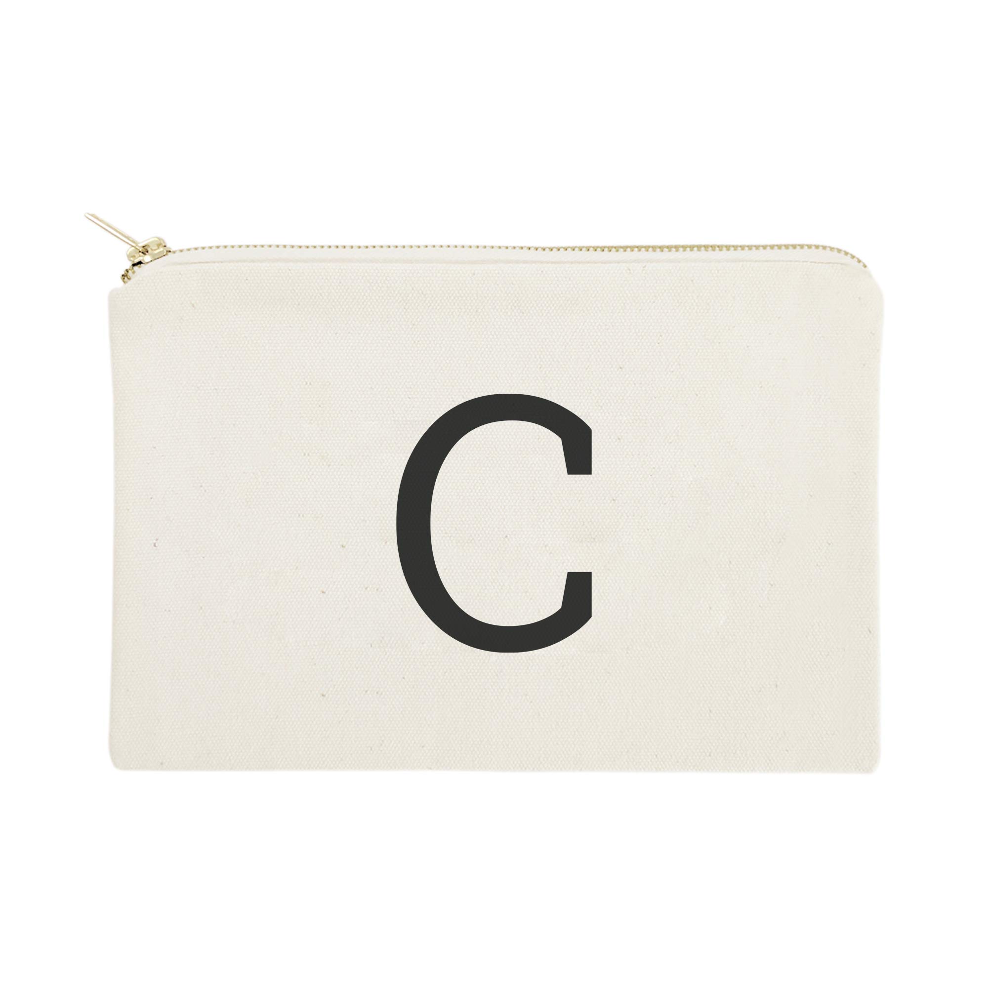 Personalized Monogram Initial Cosmetic Bag & Travel Makeup Pouch - Cotton Canvas Makeup Organizer for Women | Perfect for Travel, Gym & Everyday Use