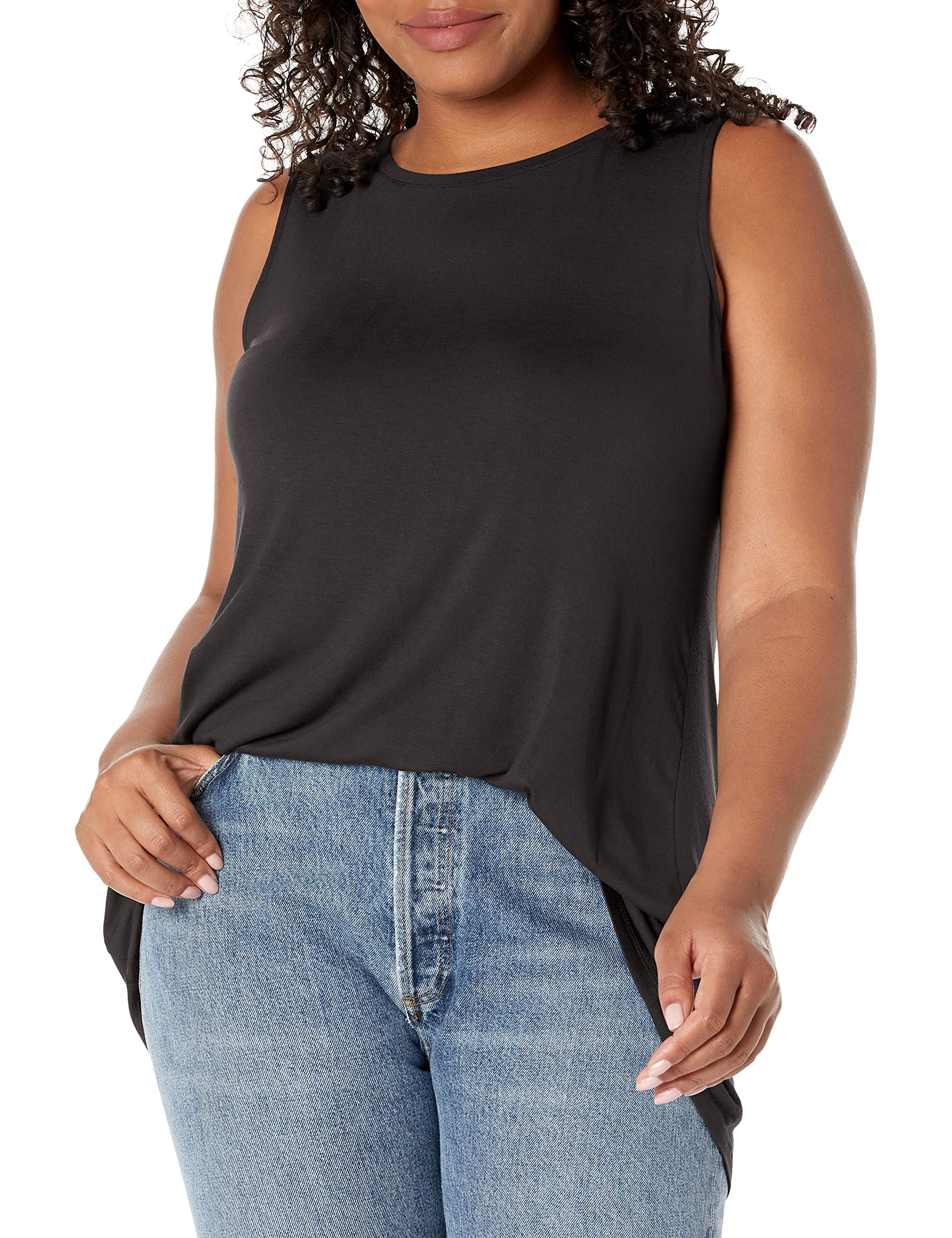 Amazon Essentials Women's Swing Tank Top - Soft Stretch Casual V-Neck T-Shirt (Plus Size Available) | Perfect for Yoga, Workout & Everyday Wear