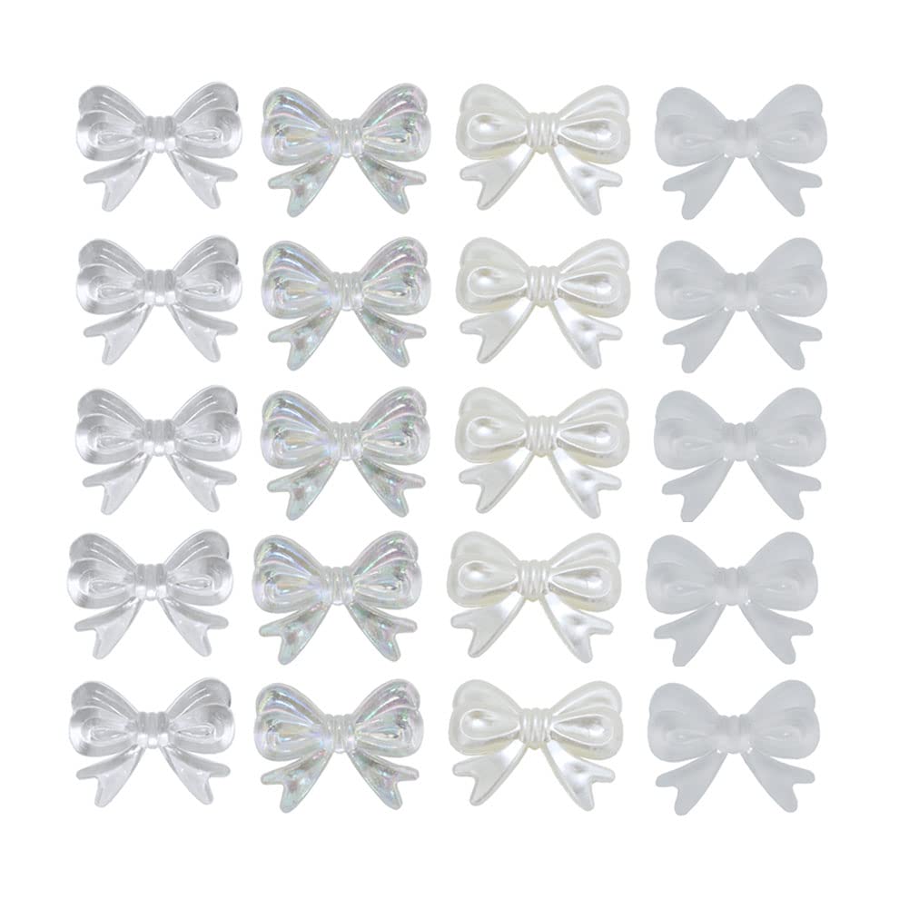 40pcs 21x29mm Flat Back Acrylic Bowknot Beads for DIY Jewelry Making, Scrapbooking, Craft Projects - Perfect for Necklaces, Bracelets, Home Decor & Gift Wrapping