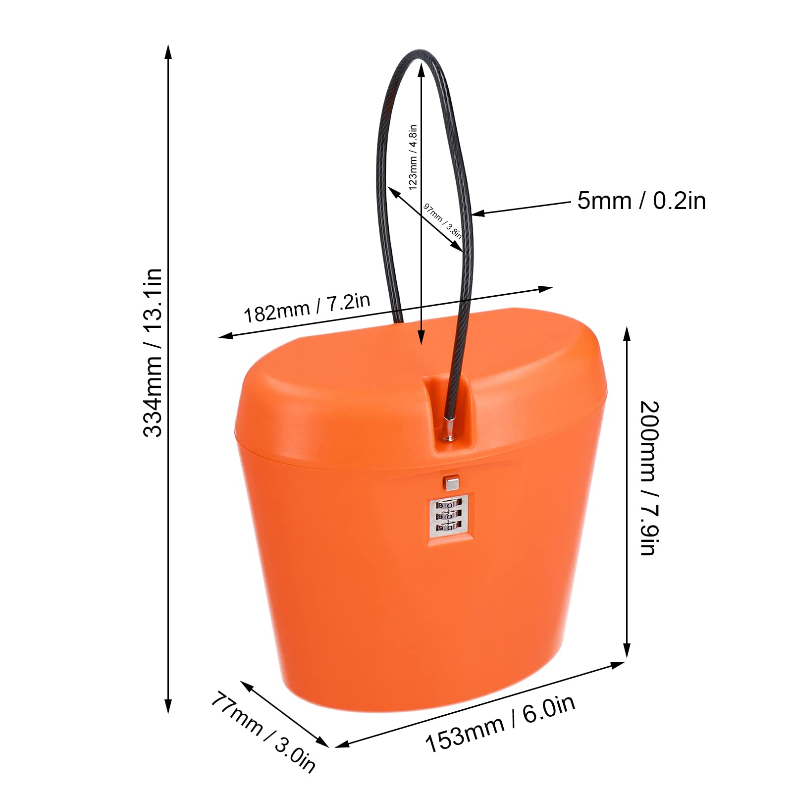 Waterproof Portable Storage Box with Code Lock - Secure Document & Valuables Organizer for Home, Office, Travel & Outdoor Use (Orange) - Hanging Rope Included for Easy Storage