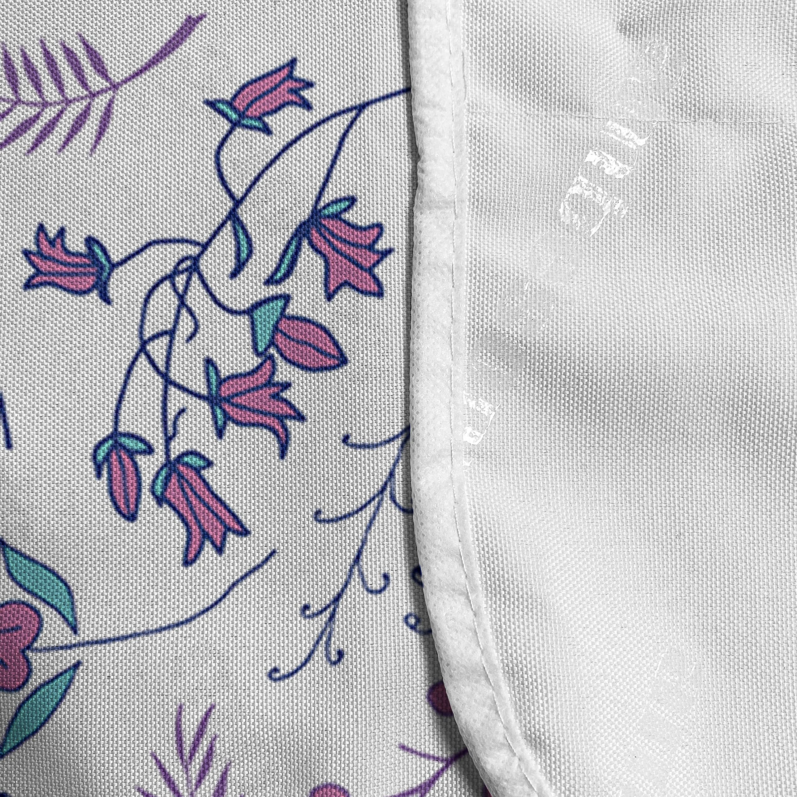 Ambesonne Spring Microwave Cover - Romantic Floral Design with Leaves & Butterflies, Waterproof Kitchen Organizer with Pockets, 36 x 12 Inches, Dark Turquoise Blue - Perfect for Spring Decor & Small Kitchen Storage