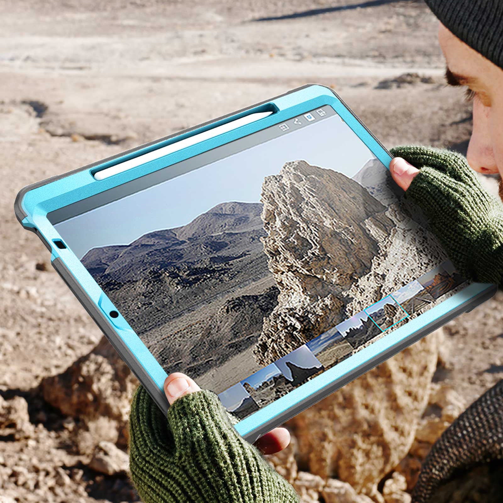 iPad Air 4/5 Unicorn Beetle PRO Rugged Case with Kickstand - Shockproof & Drop Protection - Blue (Open Box) - Perfect for Outdoor Adventures, Work & Travel