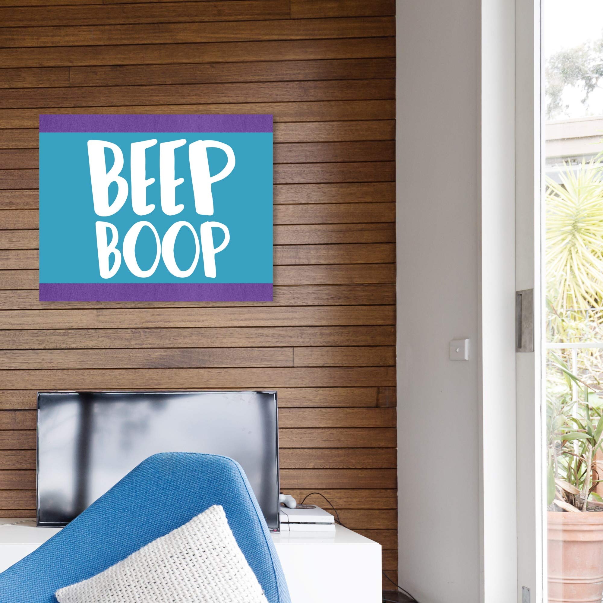 Oliver Gal Artist Co. Sci-Fi Wall Art Canvas Prints for Kids Room - 'Beep Boop' Children's Bedroom Décor, 20